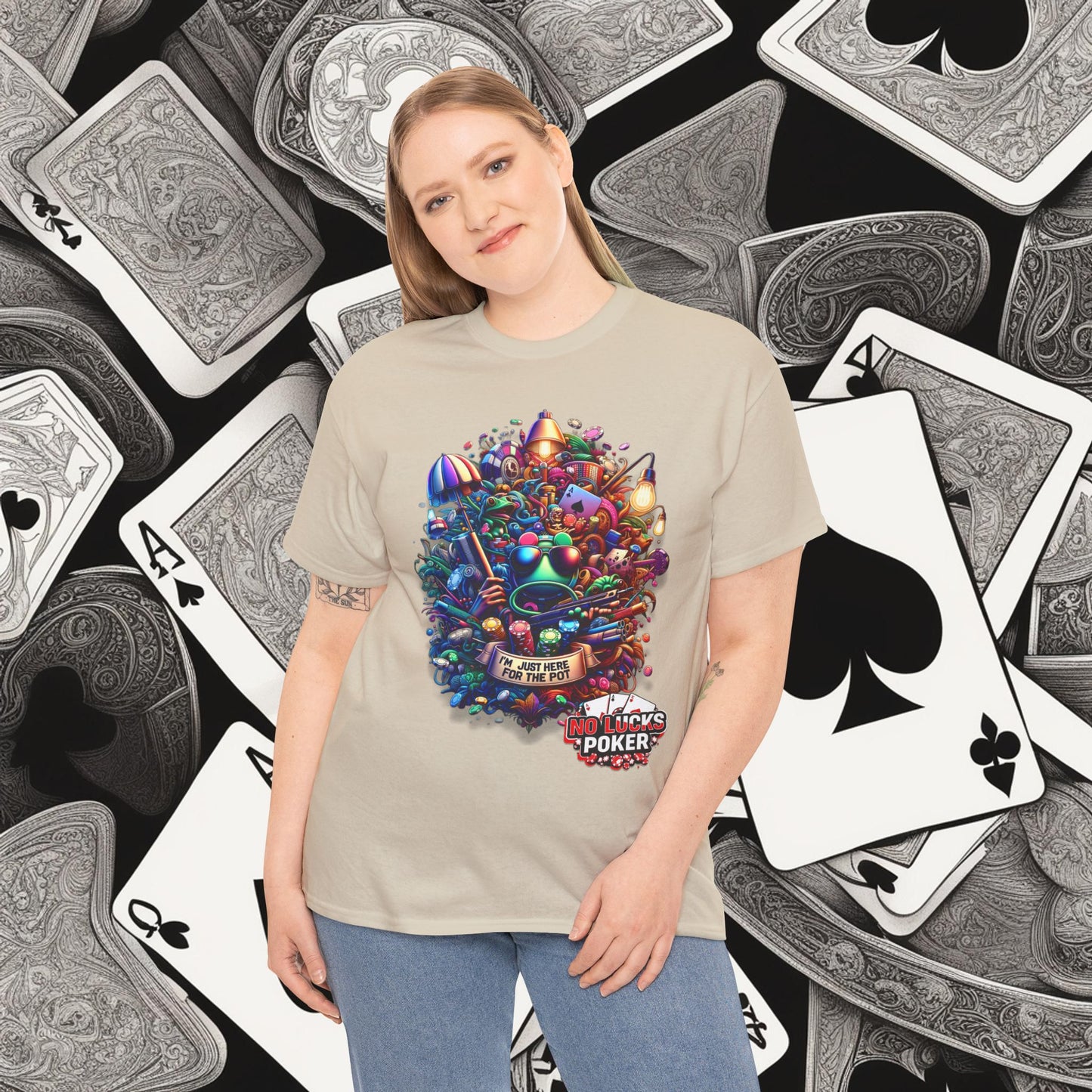 I'm Just here for the Pot unisex heavy cotton tee Poker Apparel