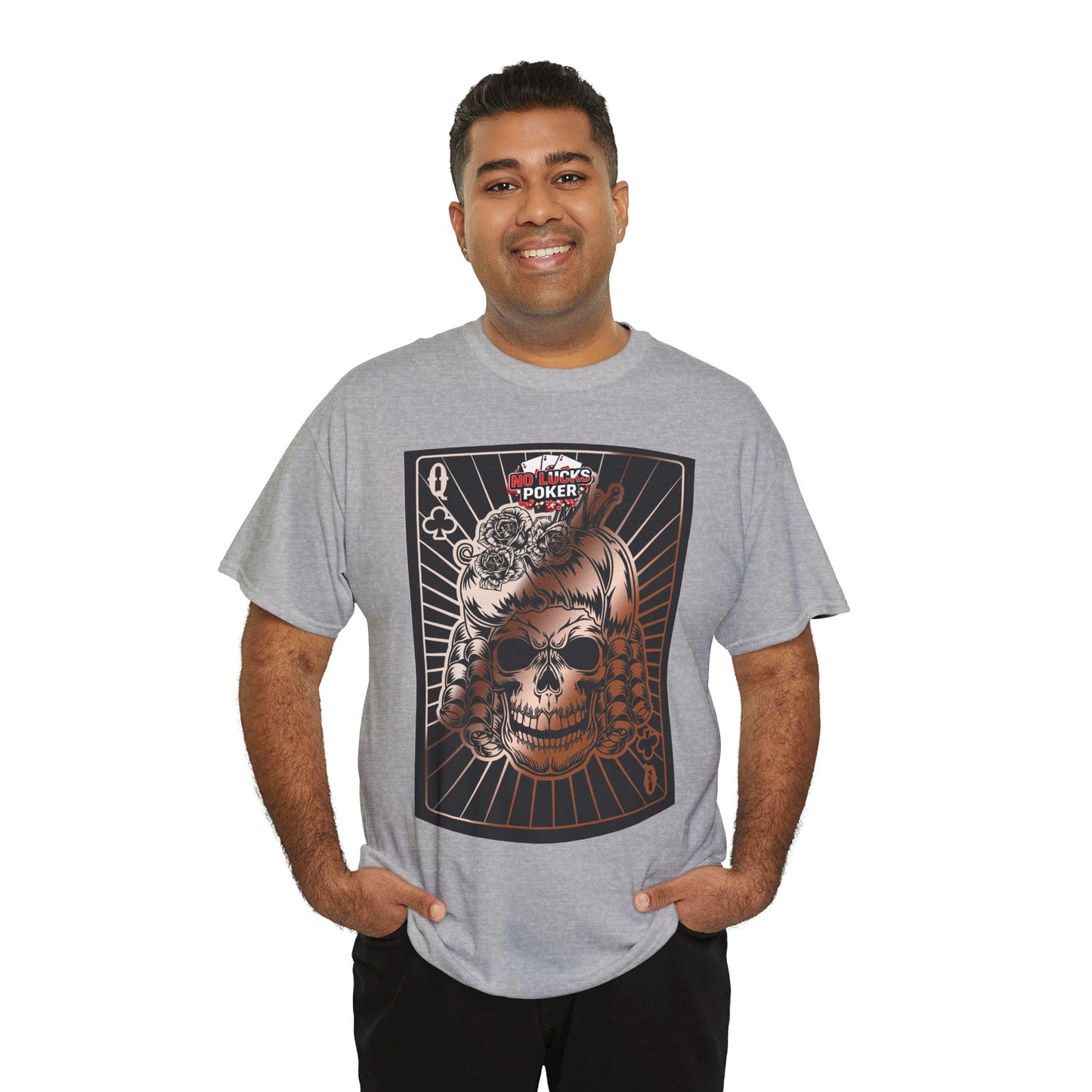 No Lucks Given Angry Queen of Clubs Copper Poker T-Shirt Must have Good Luck All-in