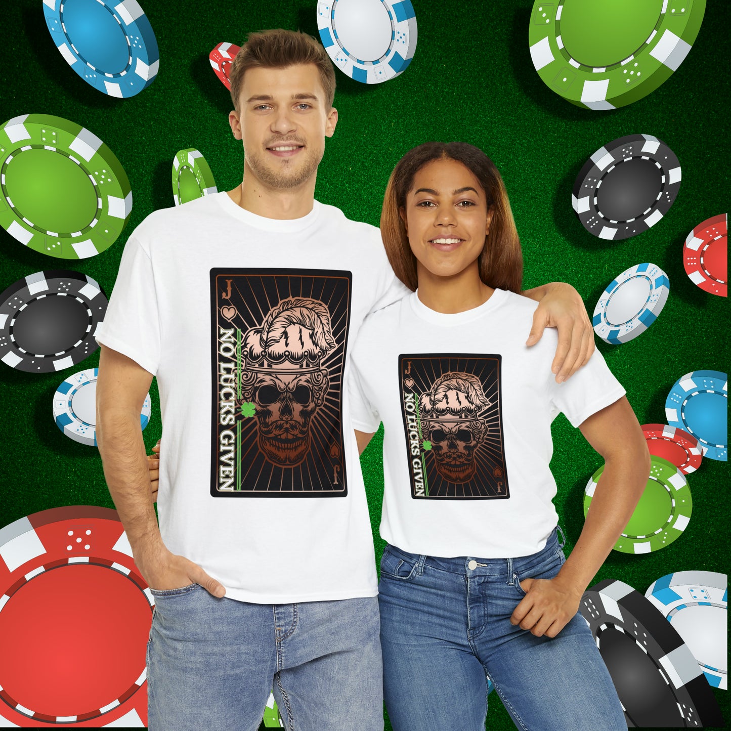 No Lucks Given Angry Jack of Hearts Copper Poker T-Shirt Must have Good Luck All-in