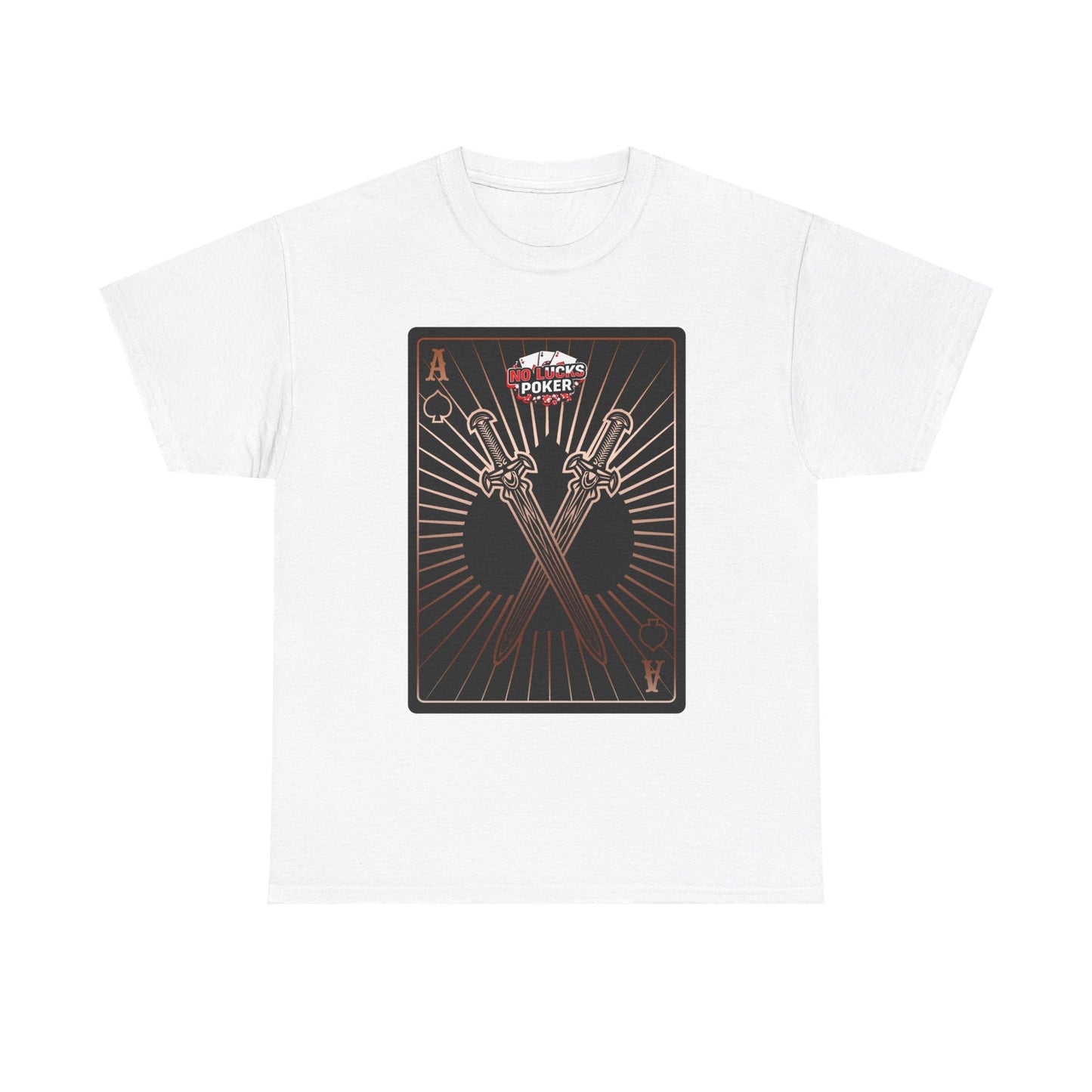 No Lucks Given – Ace of Spades & Crossed Swords Poker T-Shirt (Copper Edition)