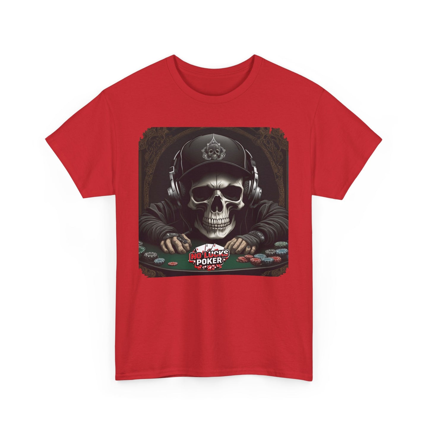 No Lucks Given – Hoodie Skull & Headphones Poker Tee
