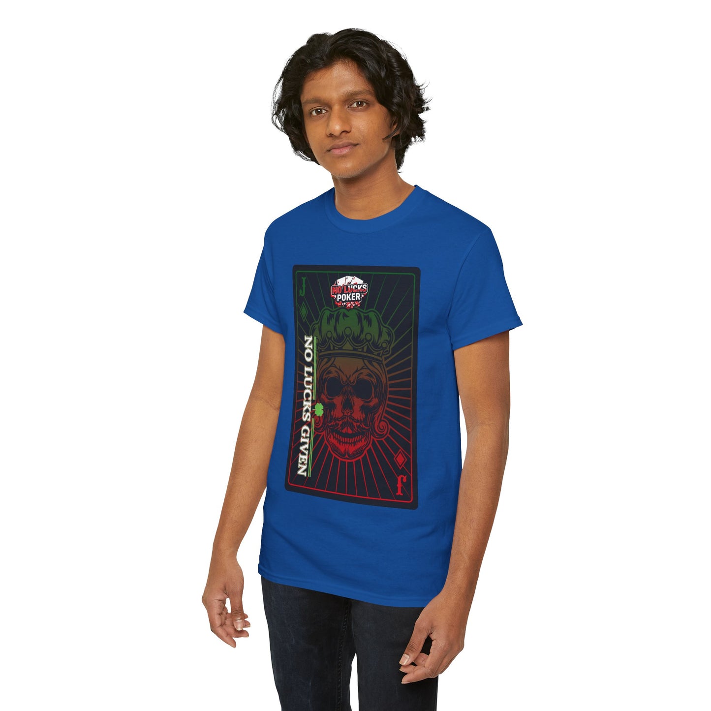 No Lucks Given – Jack Skull Crown Poker Tee (Green & Red Edition)