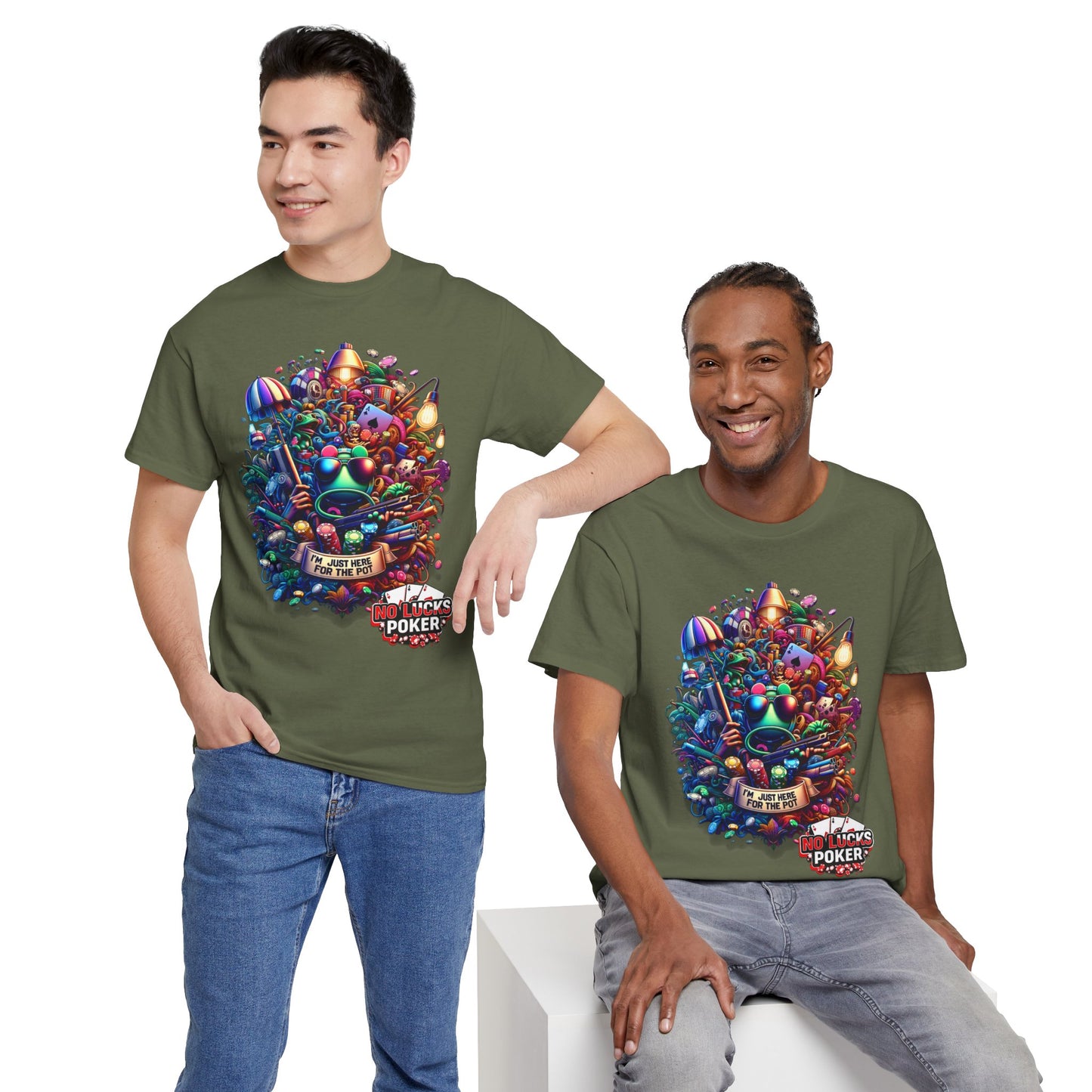 I'm Just here for the Pot unisex heavy cotton tee Poker Apparel