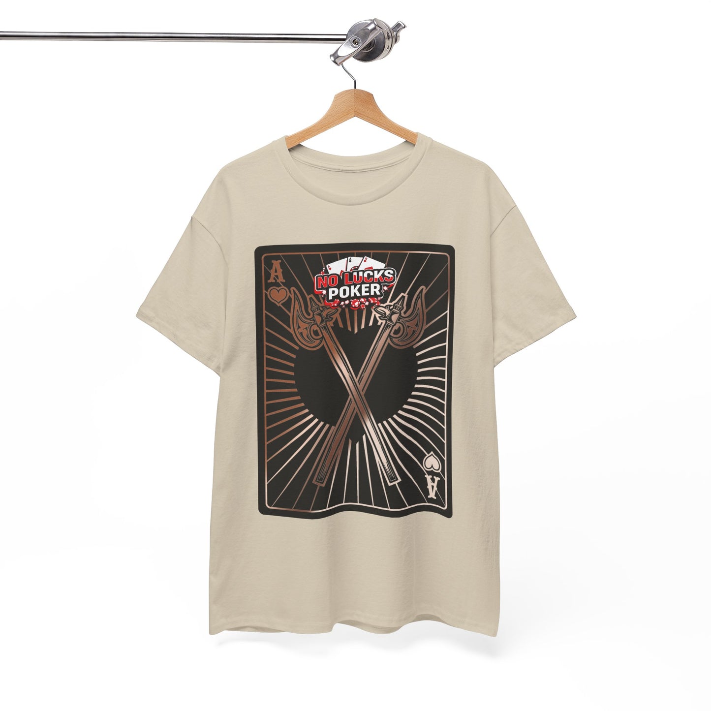 No Lucks Given: Ace of Hearts & Axes – Poker T-Shirt