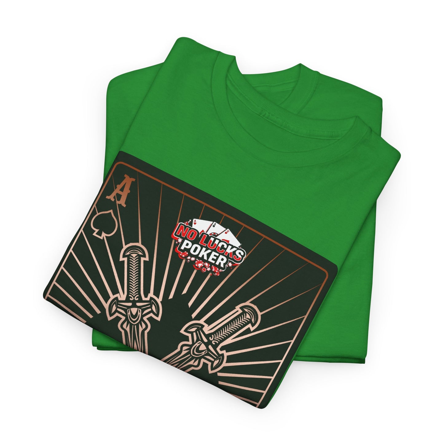 No Lucks Given – Ace of Spades & Crossed Swords Poker T-Shirt (Copper Edition)