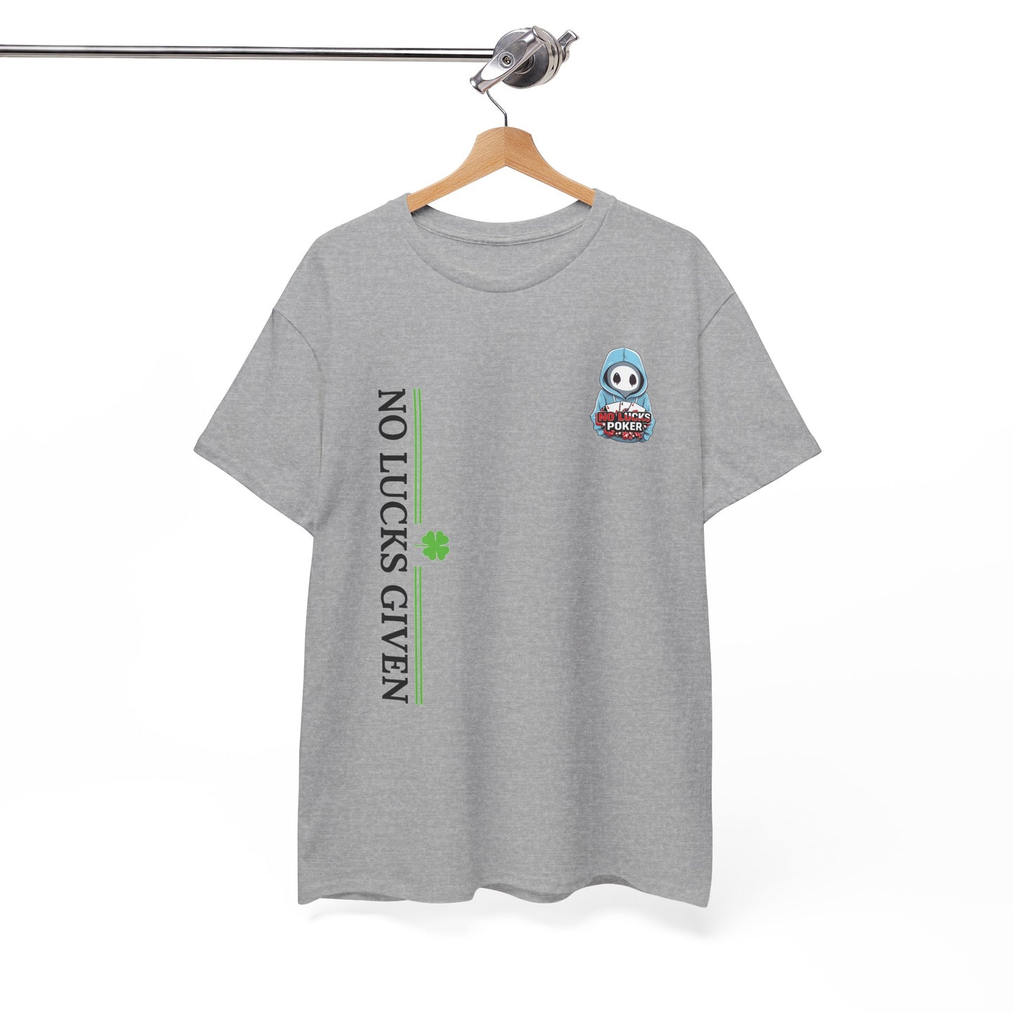 No Lucks Given – Ghost Logo Poker T-Shirt | Stealth Blackout Style