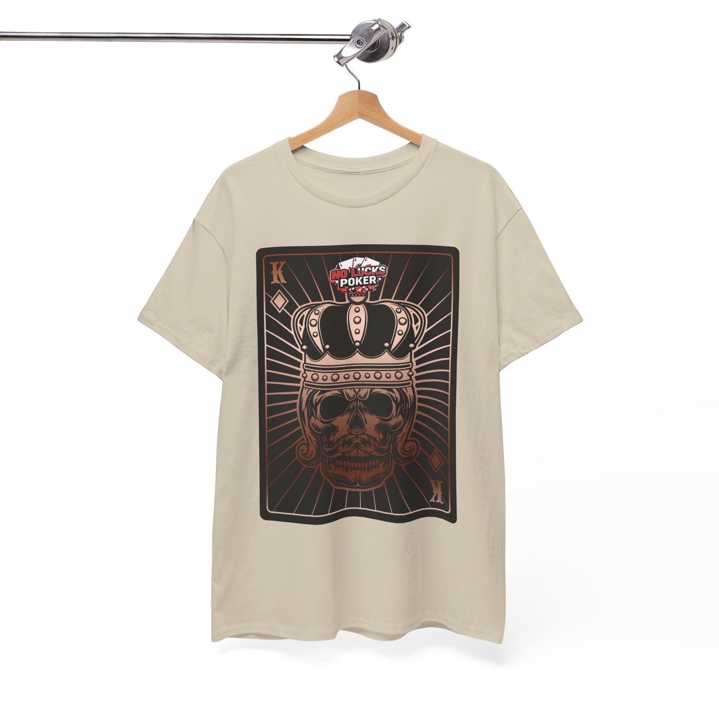 No Lucks Given Royal Skull King of Diamonds Copper Poker T-Shirt Must have Good Luck All-in