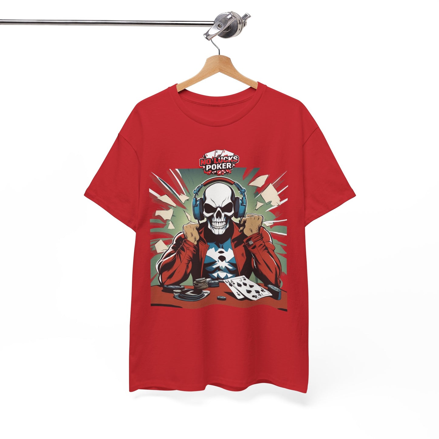 No Lucks Given – Poker Skull w/ Headphones Tee (Hero/Villain Edition)
