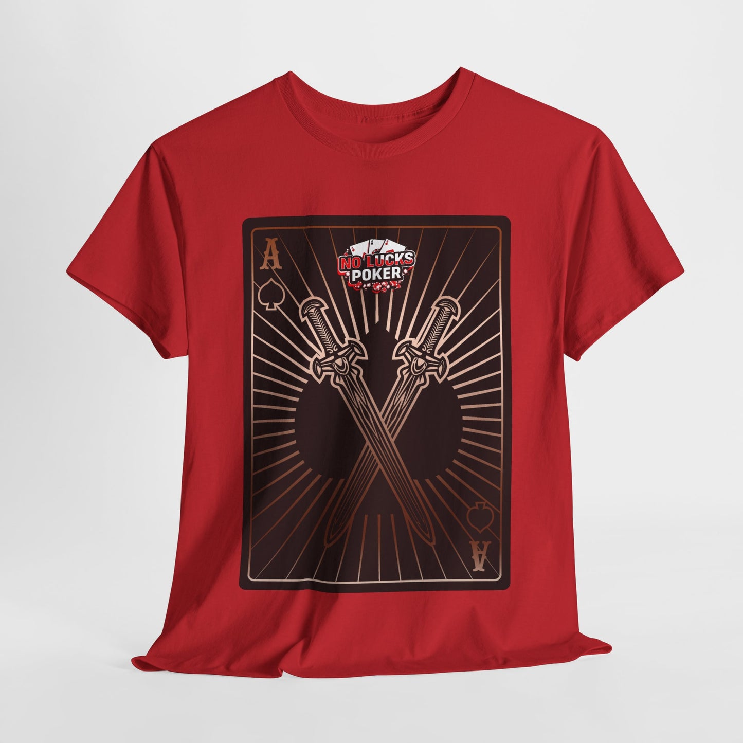 No Lucks Given – Ace of Spades & Crossed Swords Poker T-Shirt (Copper Edition)