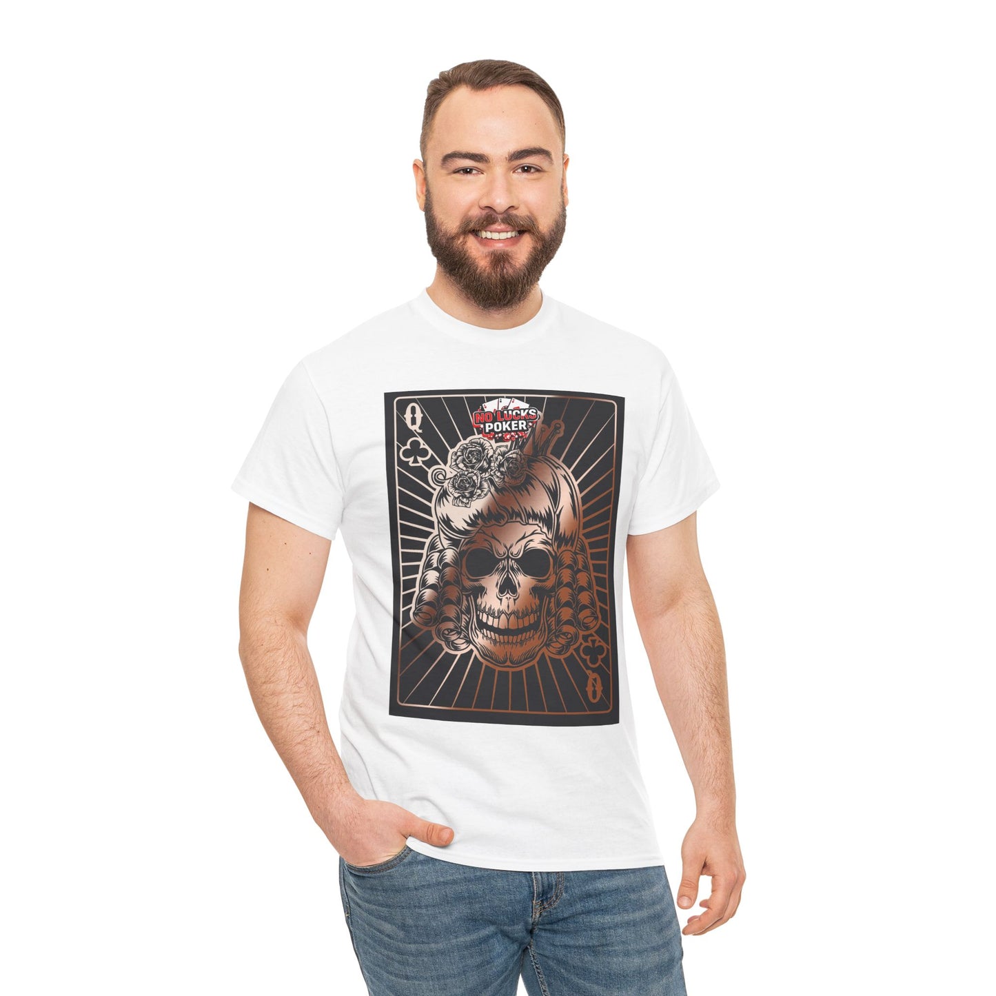 No Lucks Given Angry Queen of Clubs Copper Poker T-Shirt Must have Good Luck All-in