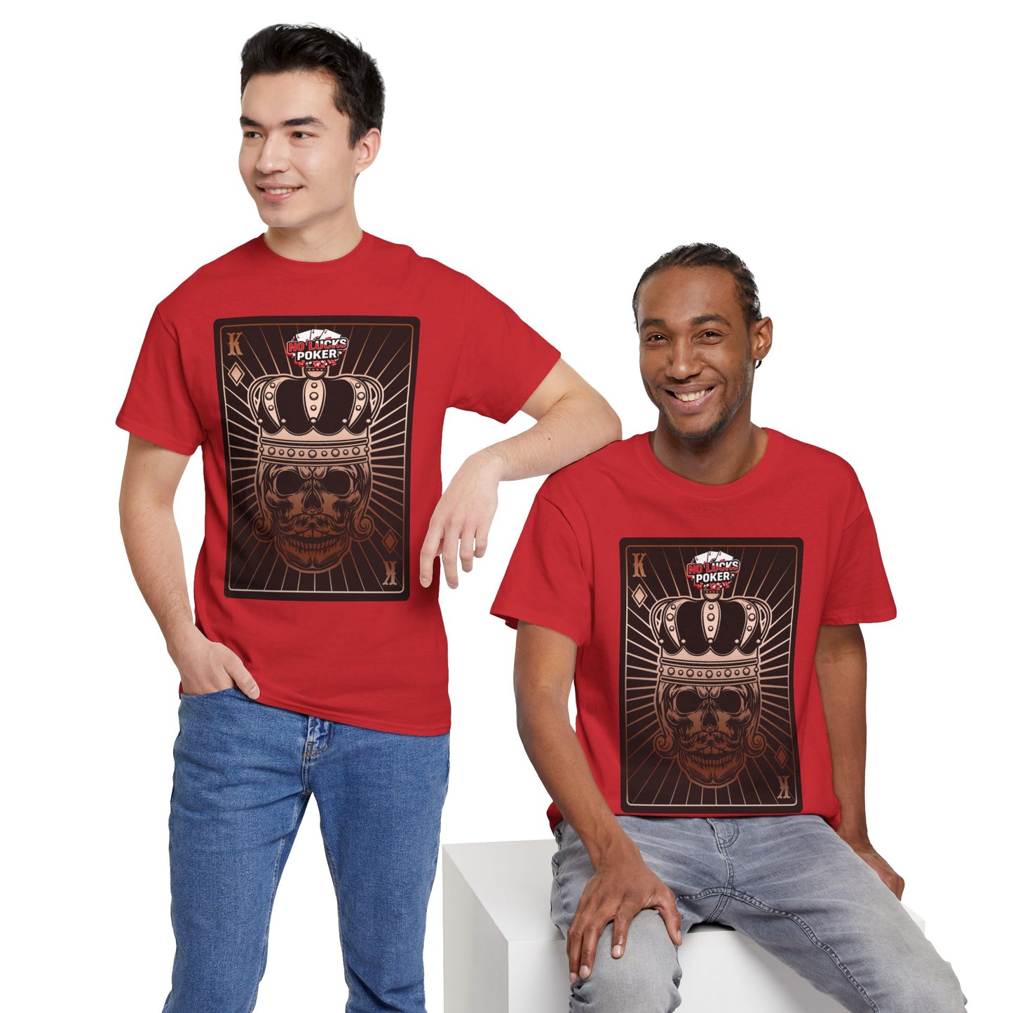 No Lucks Given Royal Skull King of Diamonds Copper Poker T-Shirt Must have Good Luck All-in