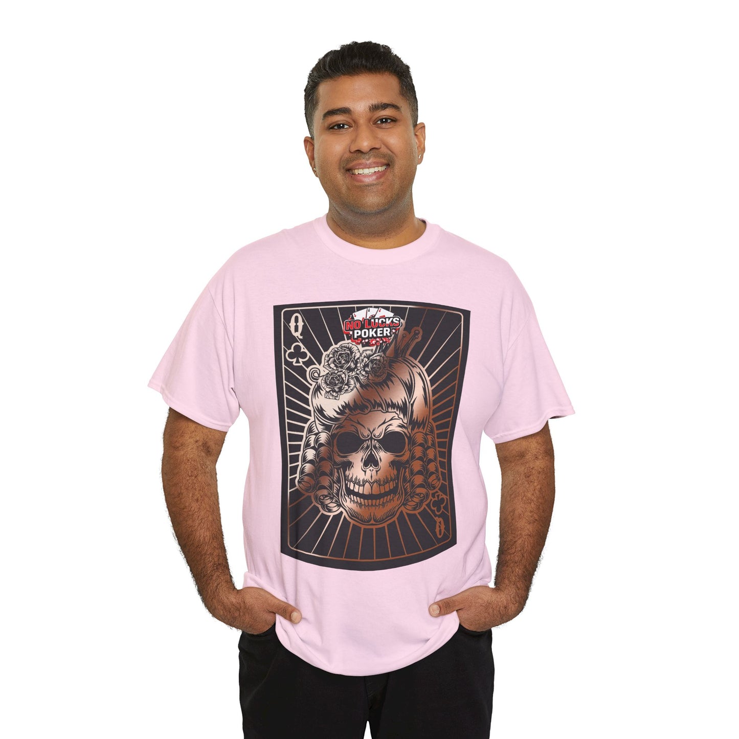 No Lucks Given Angry Queen of Clubs Copper Poker T-Shirt Must have Good Luck All-in