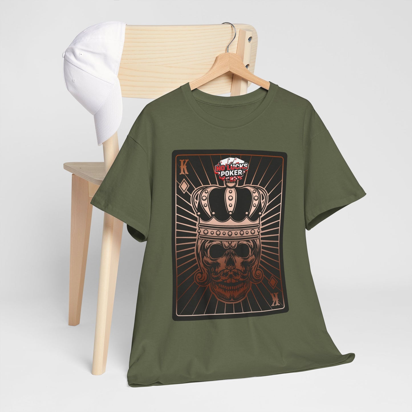 No Lucks Given Royal Skull King of Diamonds Copper Poker T-Shirt Must have Good Luck All-in