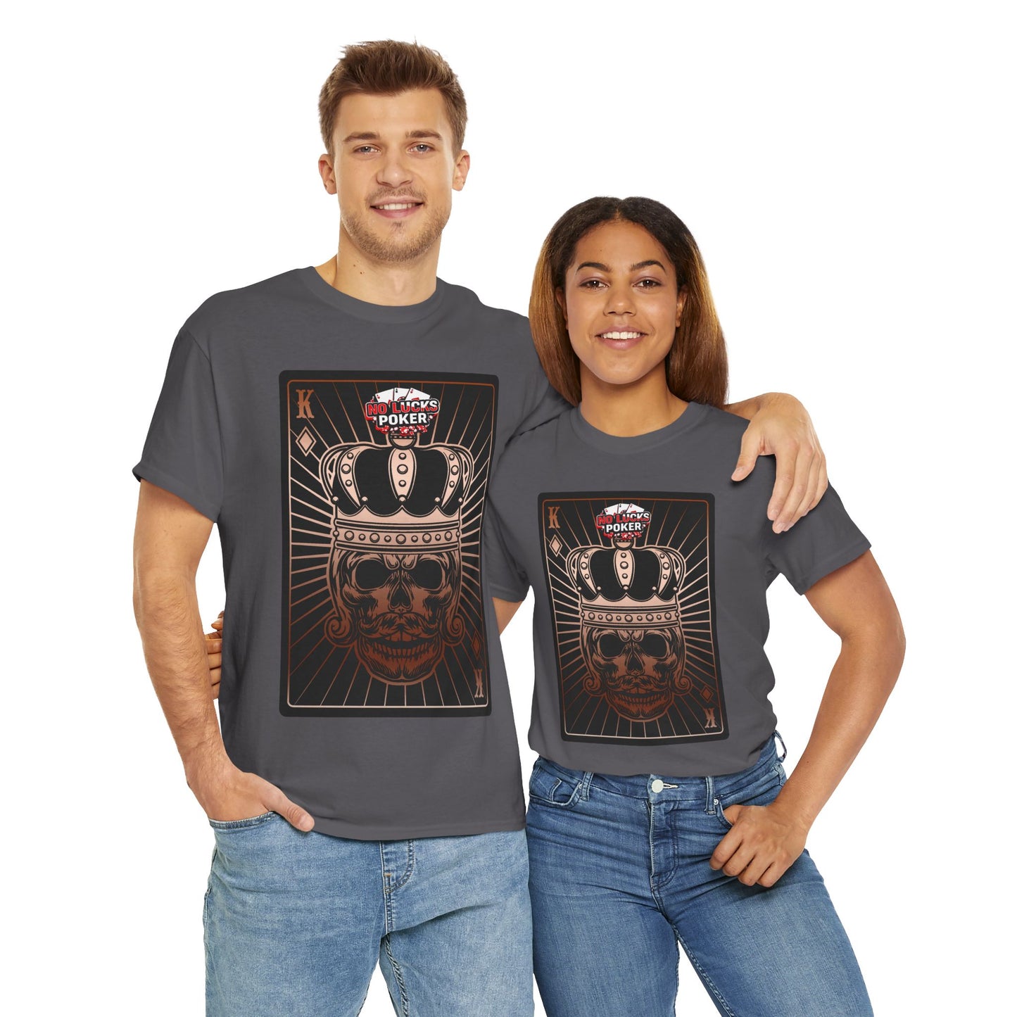 No Lucks Given Royal Skull King of Diamonds Copper Poker T-Shirt Must have Good Luck All-in