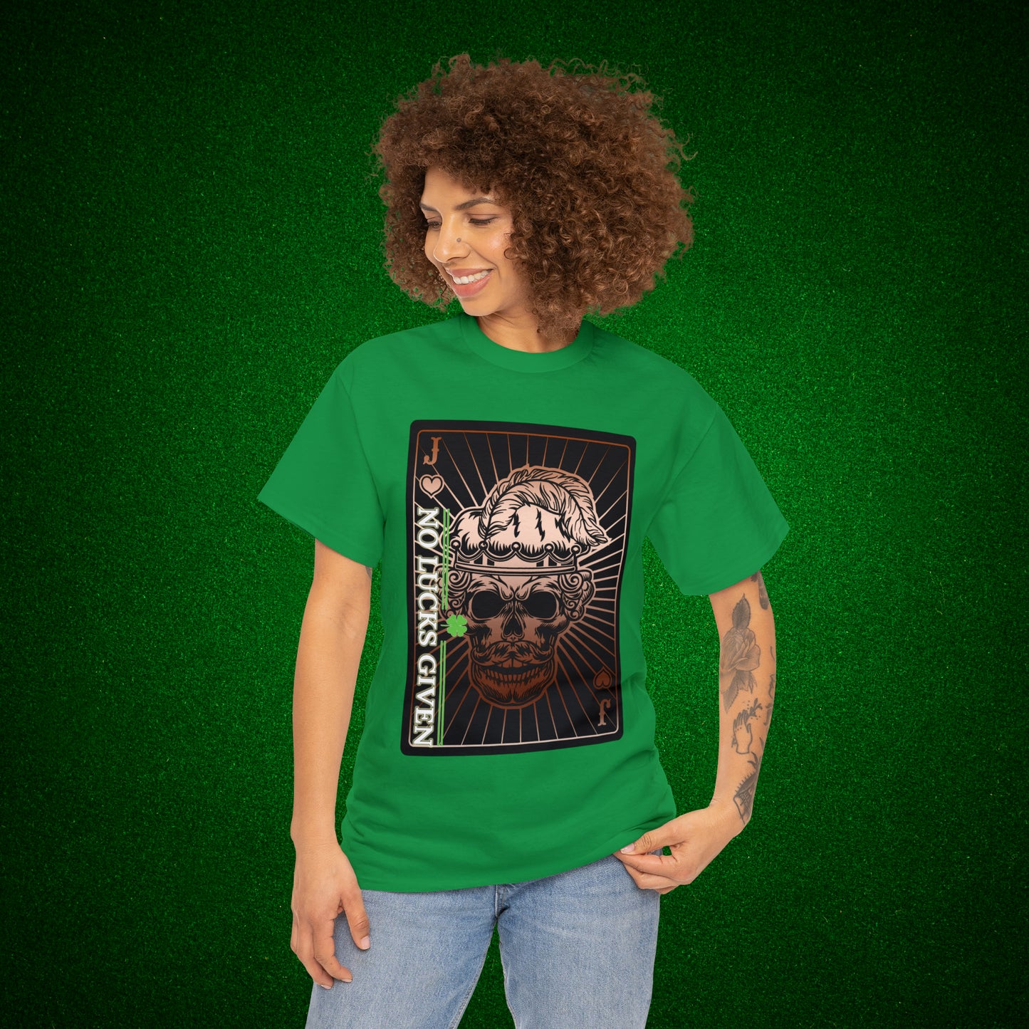 No Lucks Given Angry Jack of Hearts Copper Poker T-Shirt Must have Good Luck All-in