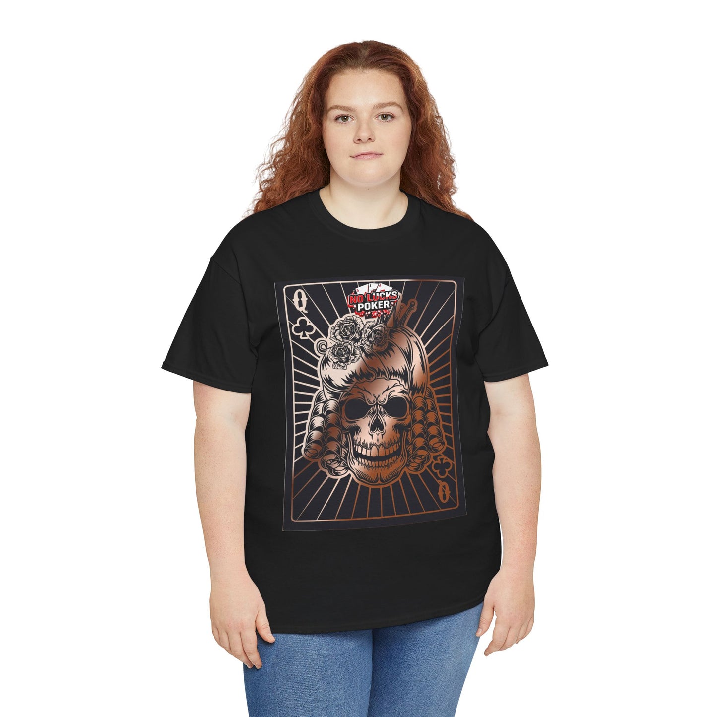No Lucks Given Angry Queen of Clubs Copper Poker T-Shirt Must have Good Luck All-in