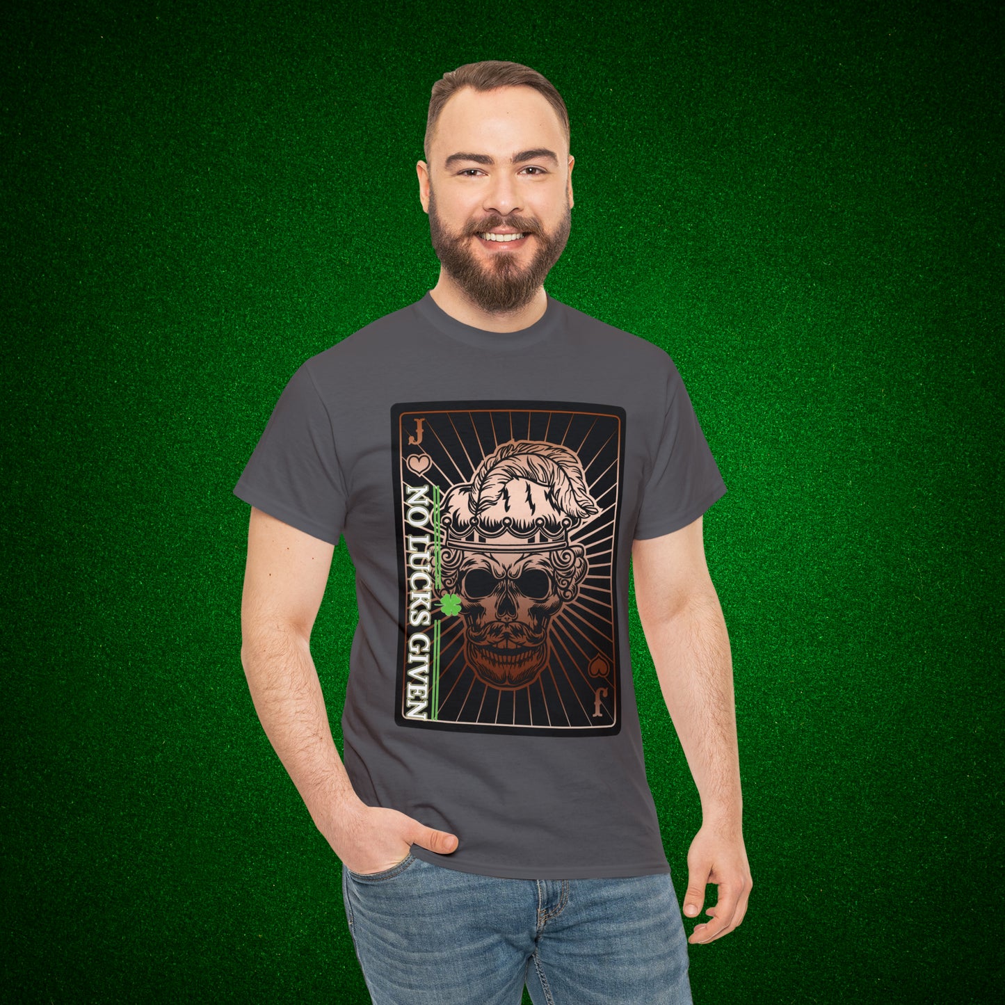 No Lucks Given Angry Jack of Hearts Copper Poker T-Shirt Must have Good Luck All-in