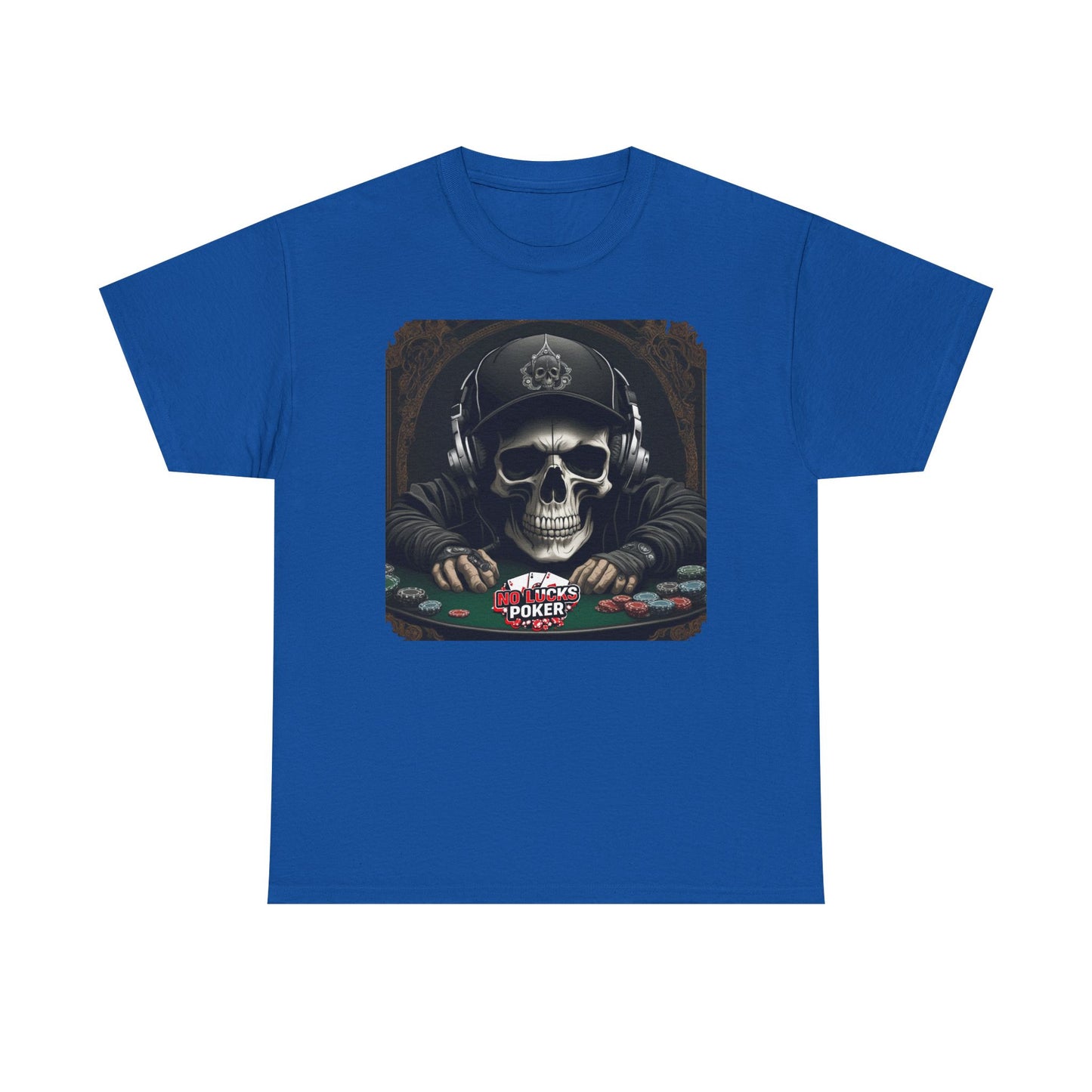 No Lucks Given – Hoodie Skull & Headphones Poker Tee