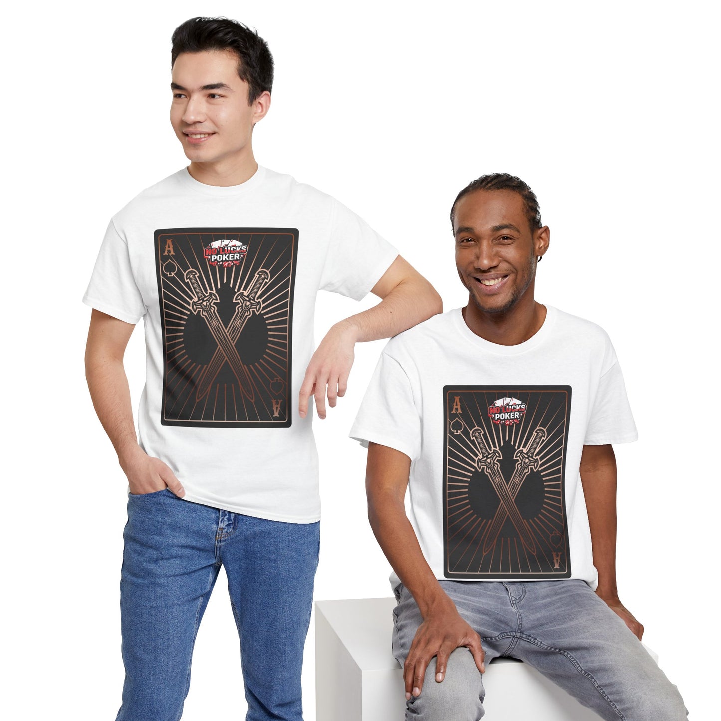 No Lucks Given – Ace of Spades & Crossed Swords Poker T-Shirt (Copper Edition)