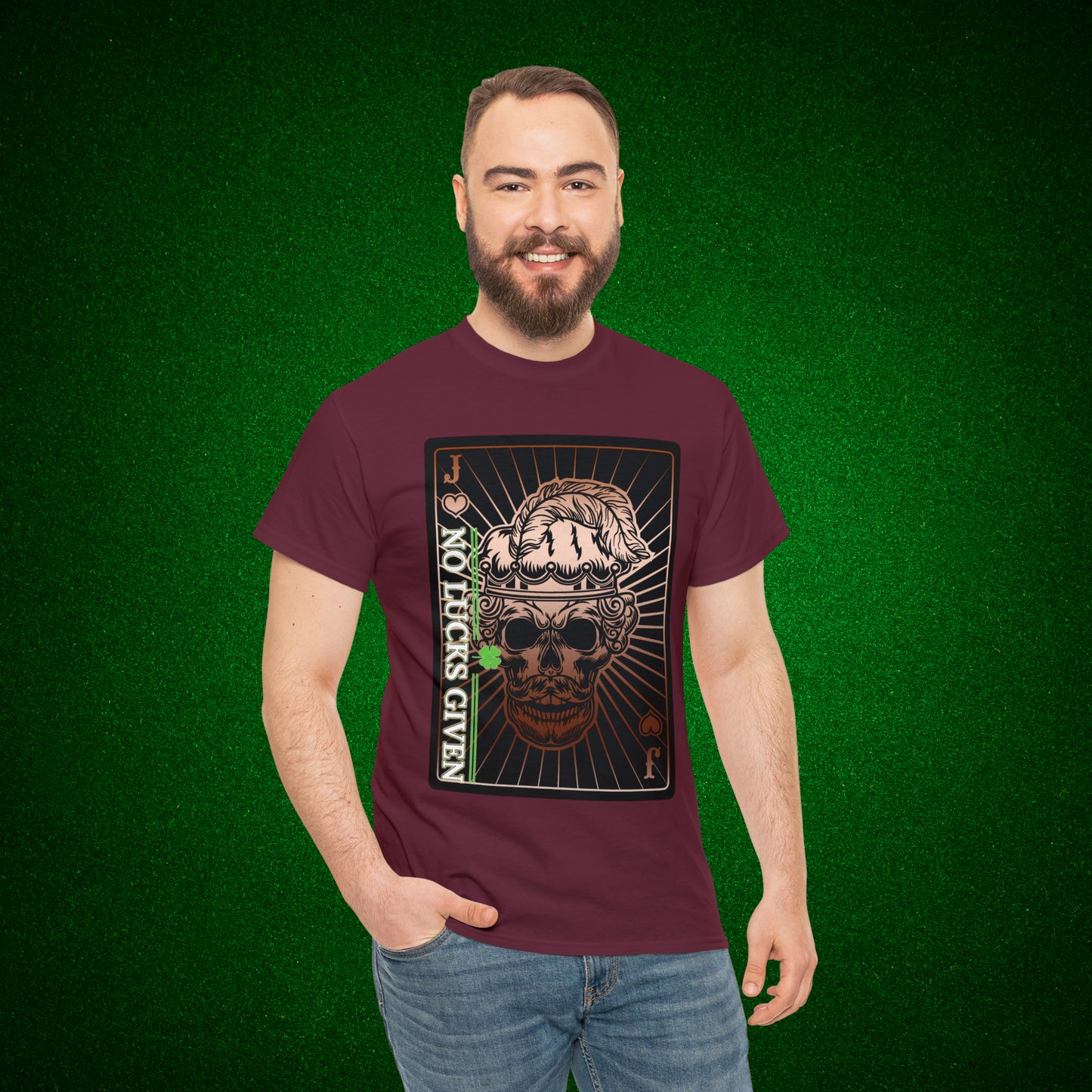 No Lucks Given Angry Jack of Hearts Copper Poker T-Shirt Must have Good Luck All-in