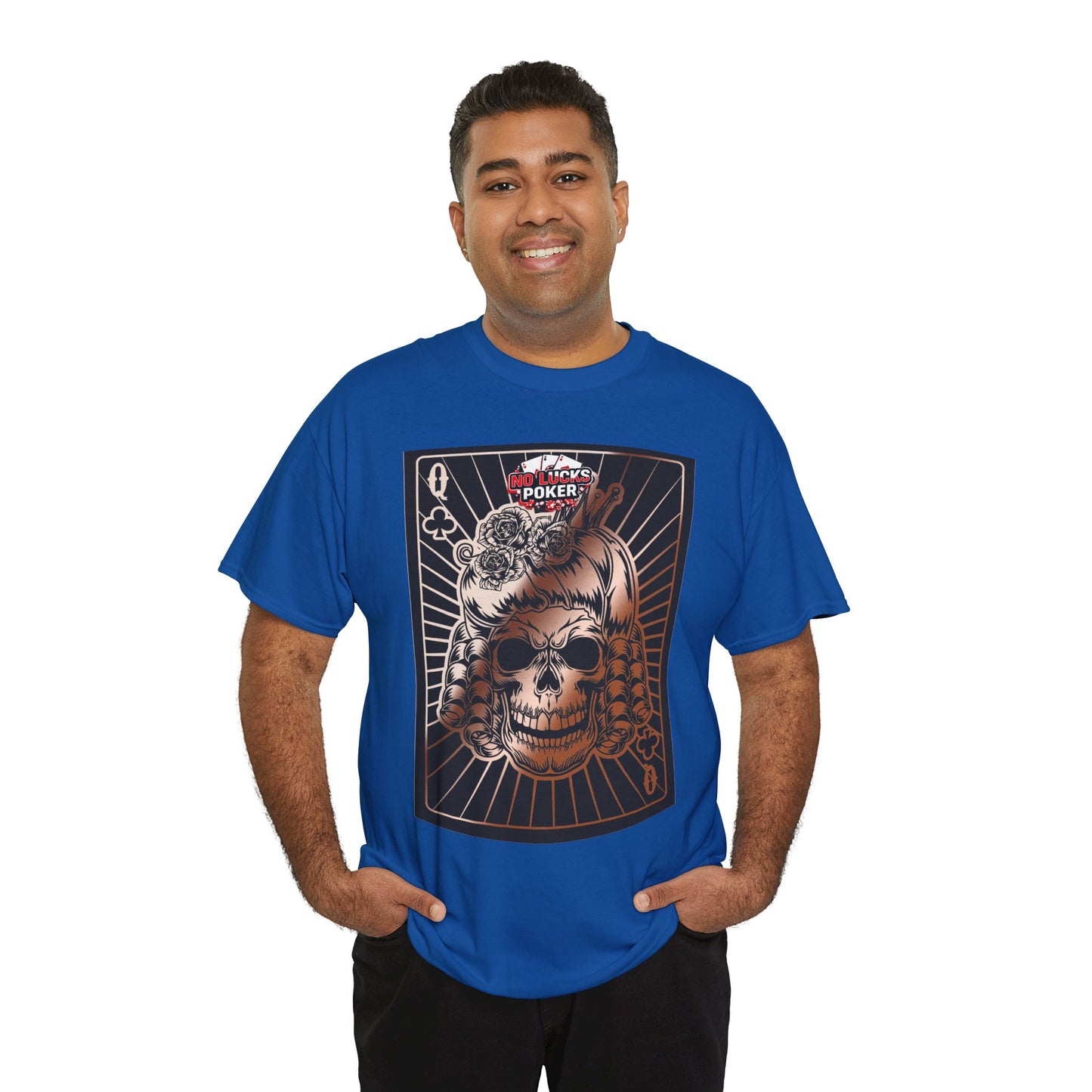 No Lucks Given Angry Queen of Clubs Copper Poker T-Shirt Must have Good Luck All-in