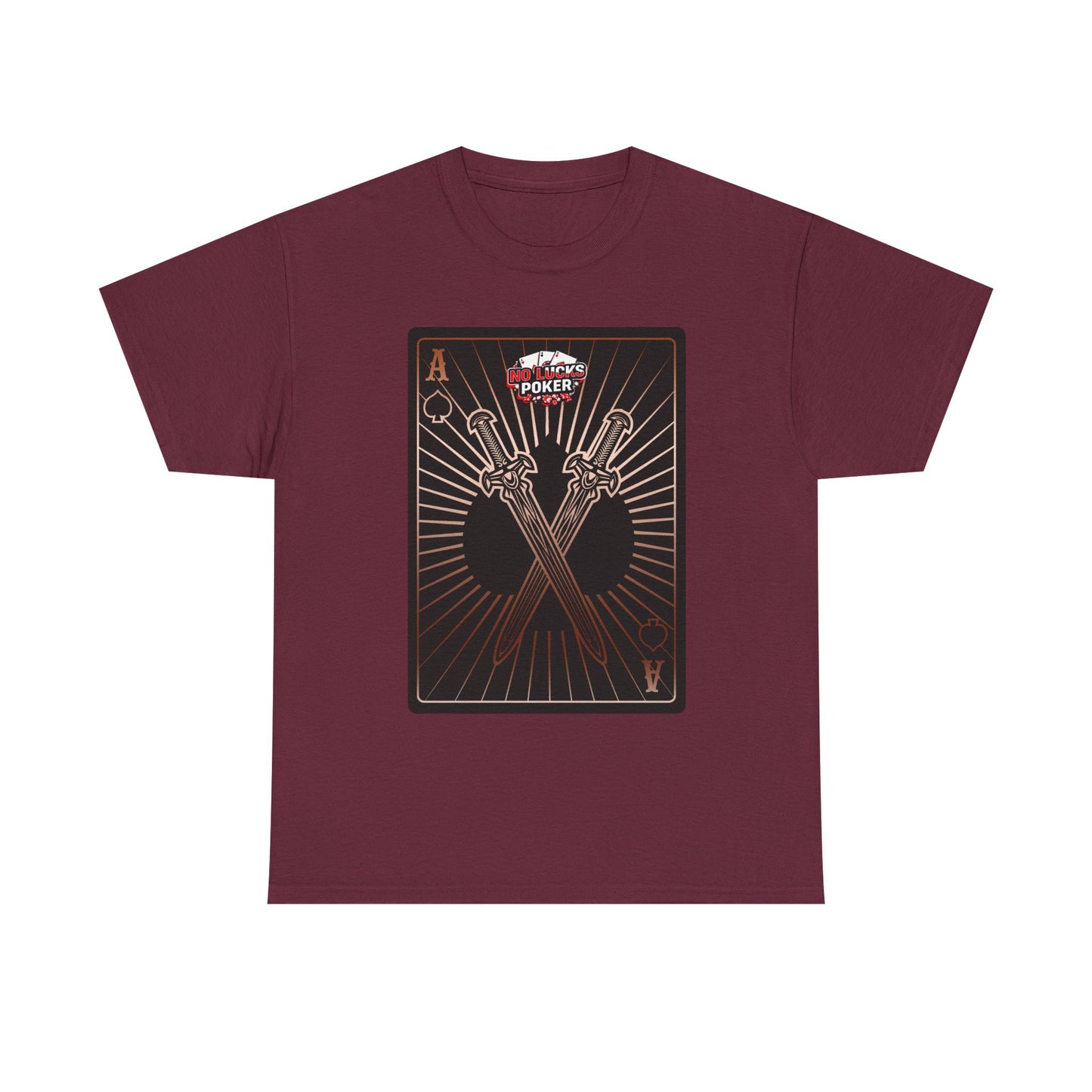 No Lucks Given – Ace of Spades & Crossed Swords Poker T-Shirt (Copper Edition)