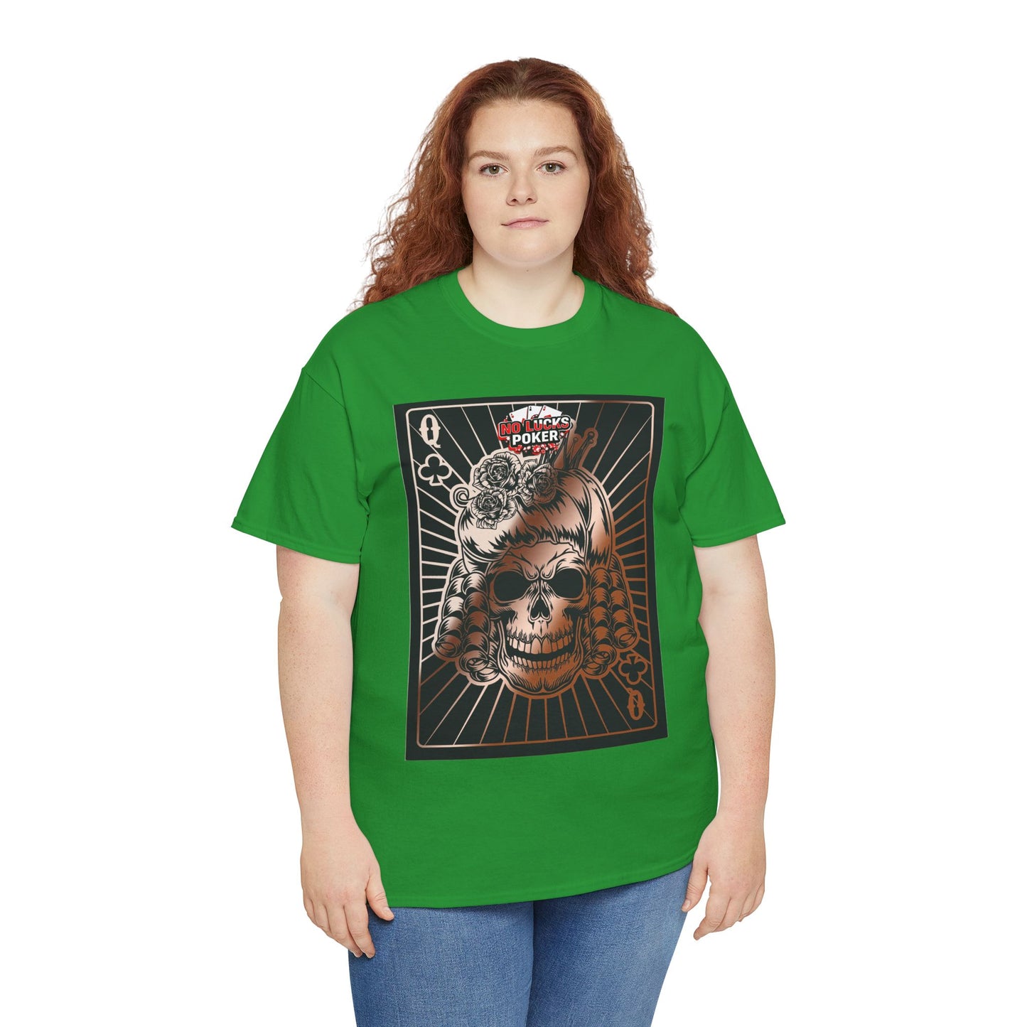No Lucks Given Angry Queen of Clubs Copper Poker T-Shirt Must have Good Luck All-in