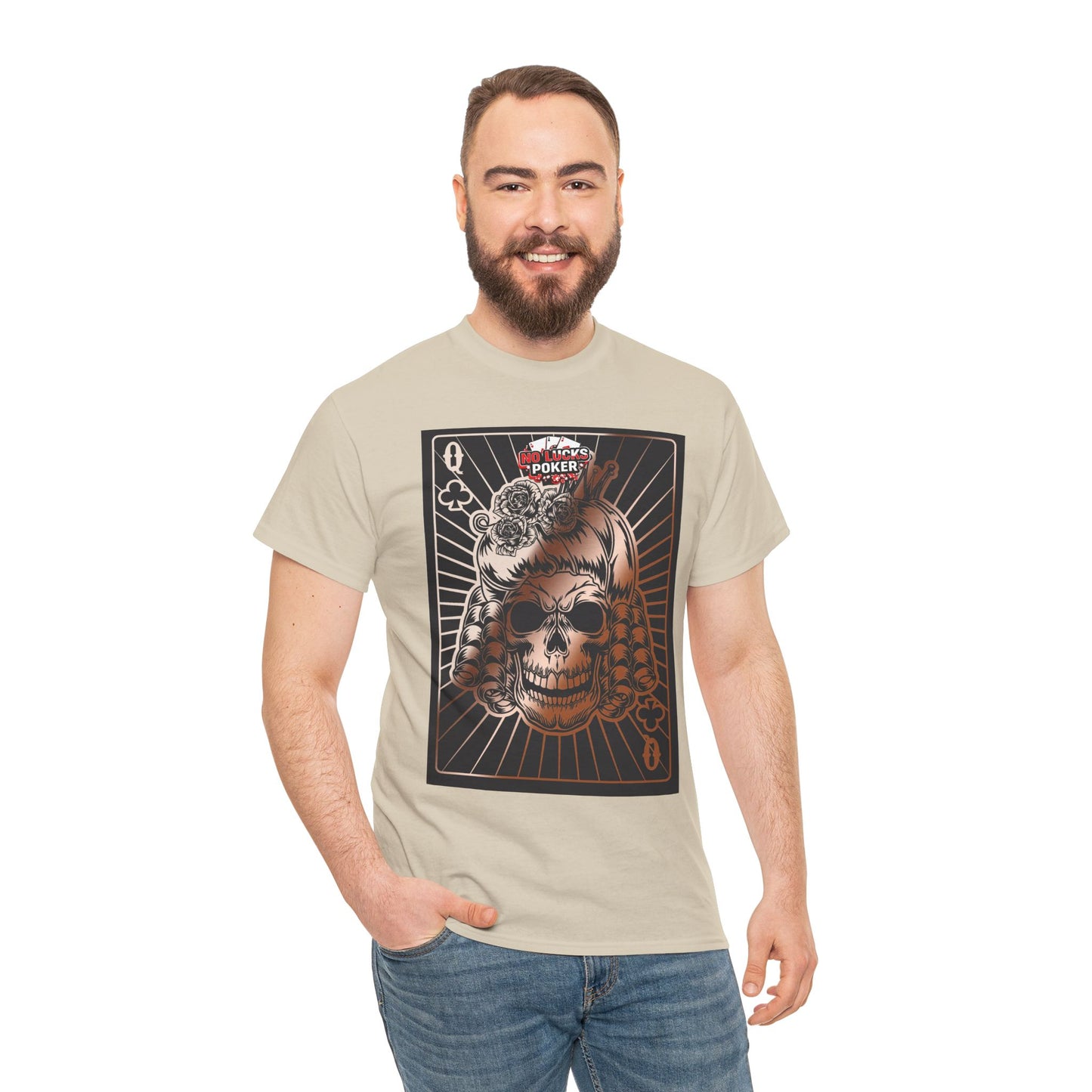 No Lucks Given Angry Queen of Clubs Copper Poker T-Shirt Must have Good Luck All-in