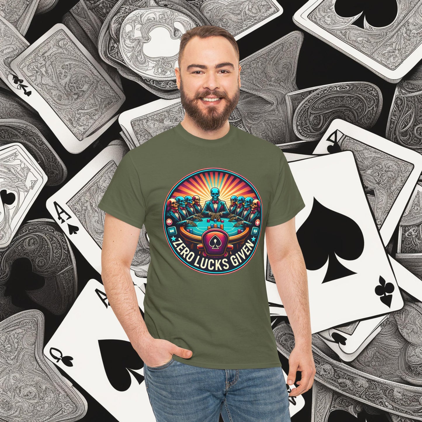 Zero Lucks Given unisex heavy cotton tee Poker Apparel