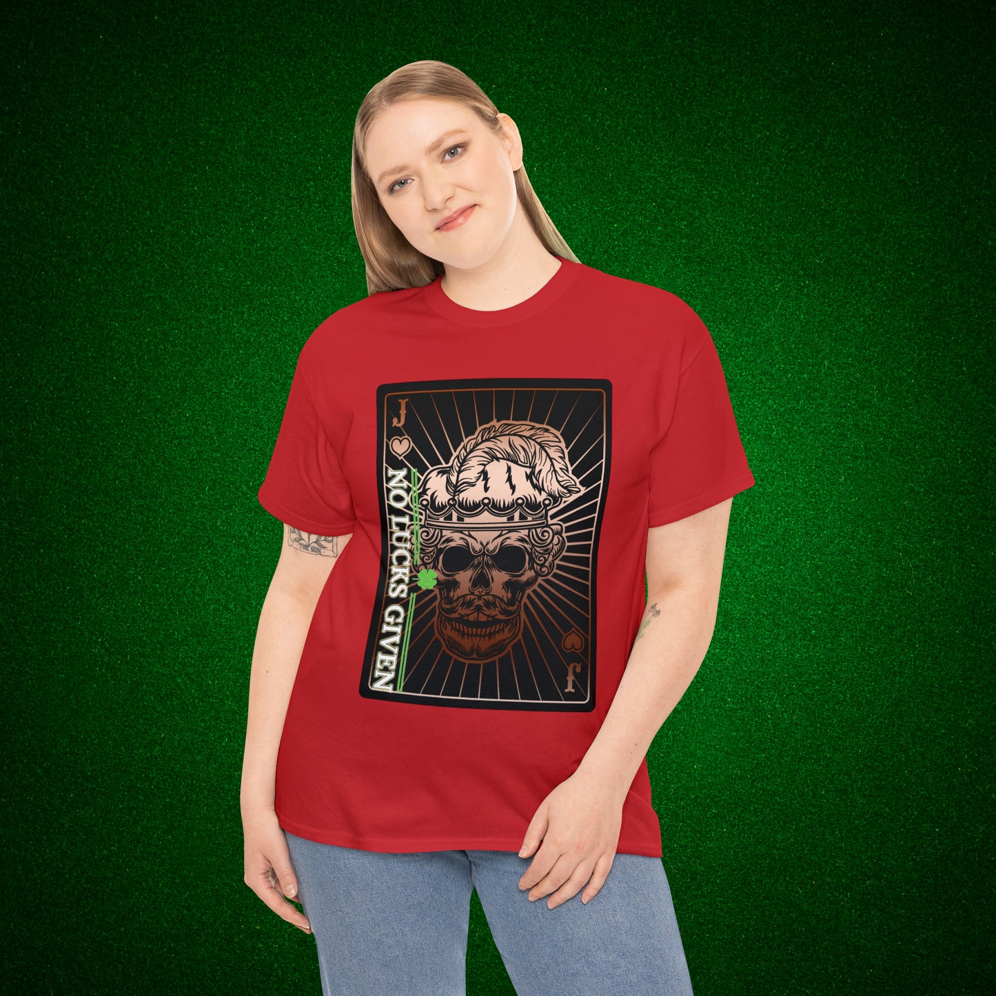 No Lucks Given Angry Jack of Hearts Copper Poker T-Shirt Must have Good Luck All-in