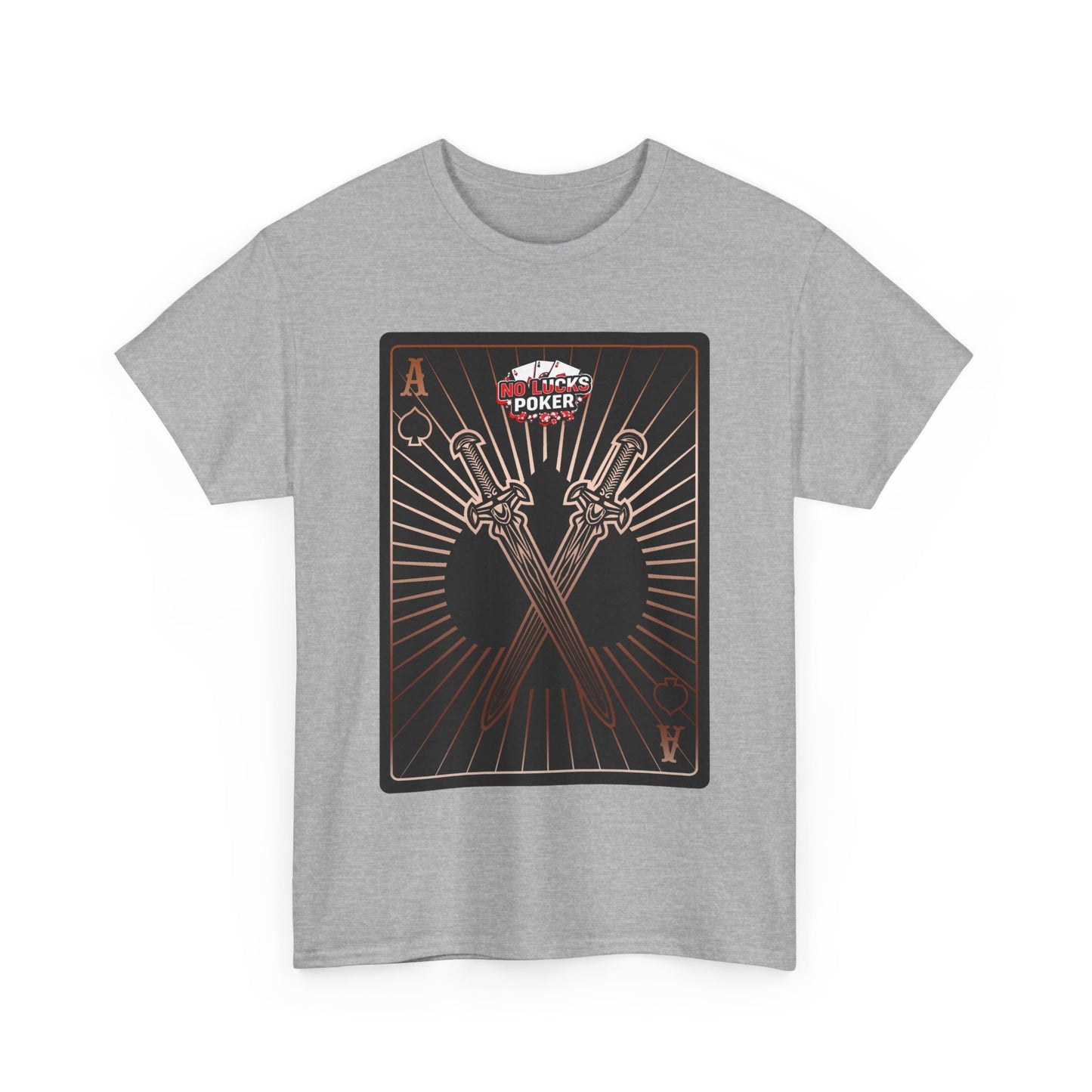No Lucks Given – Ace of Spades & Crossed Swords Poker T-Shirt (Copper Edition)