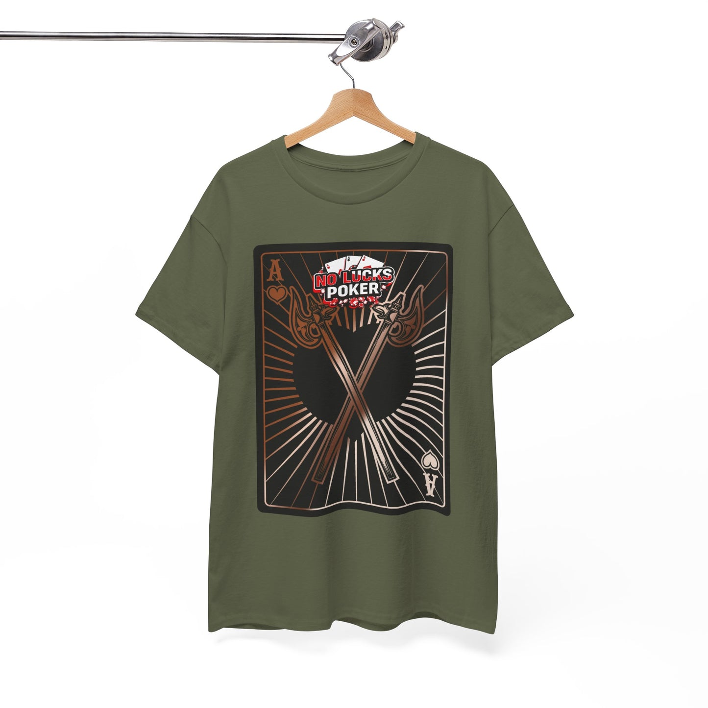No Lucks Given: Ace of Hearts & Axes – Poker T-Shirt
