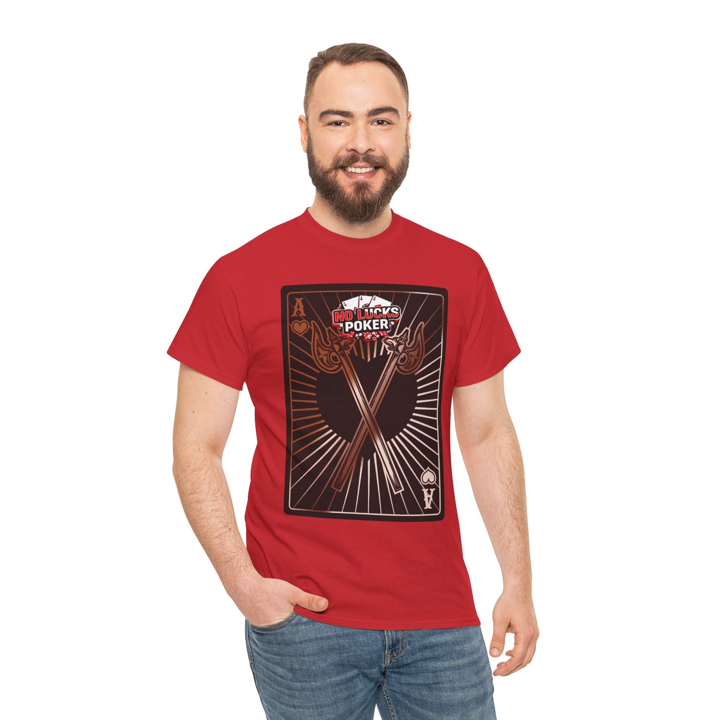 No Lucks Given: Ace of Hearts & Axes – Poker T-Shirt