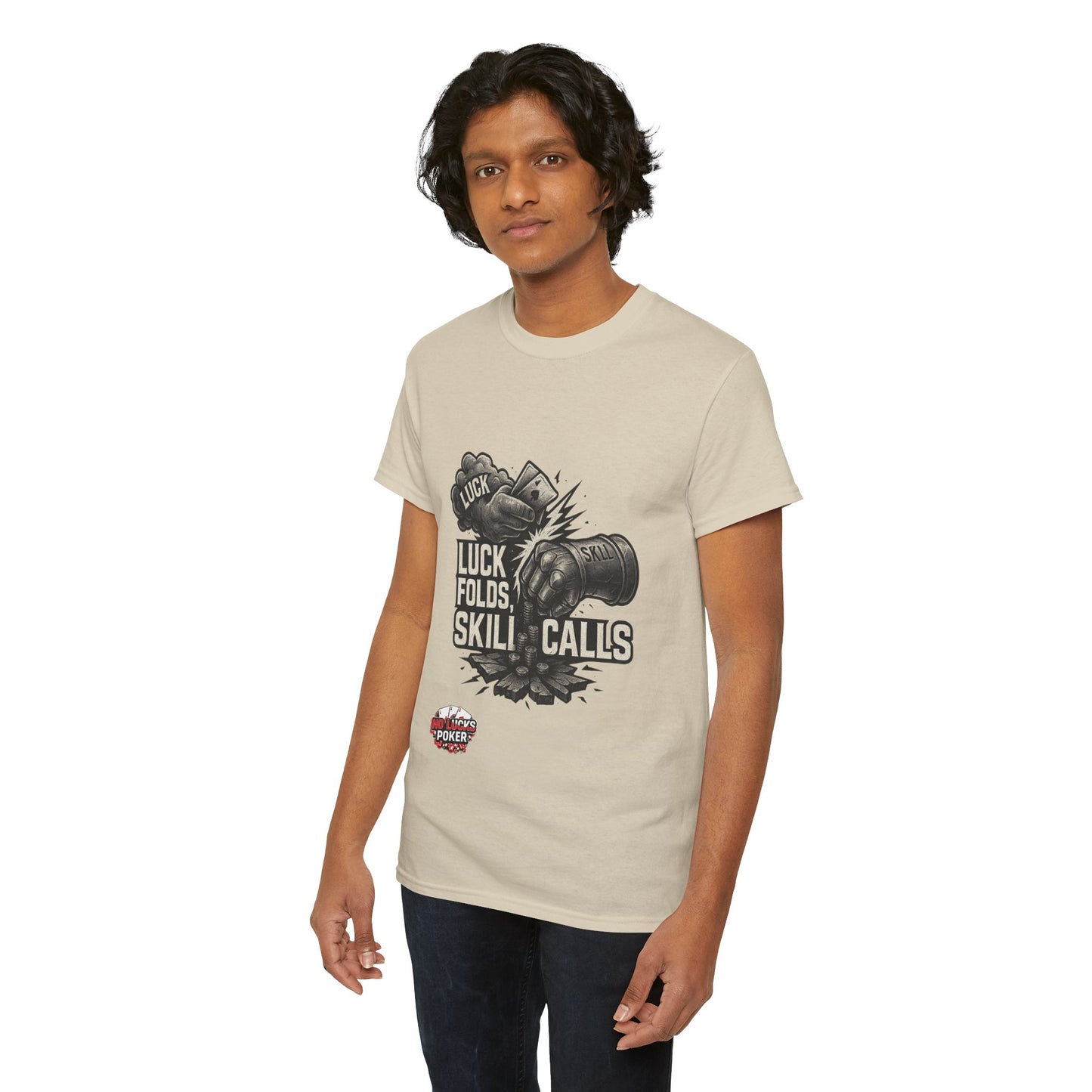 Luck Folds Skill Calls Poker T-Shirt | Zero Lucks – Pure Grind