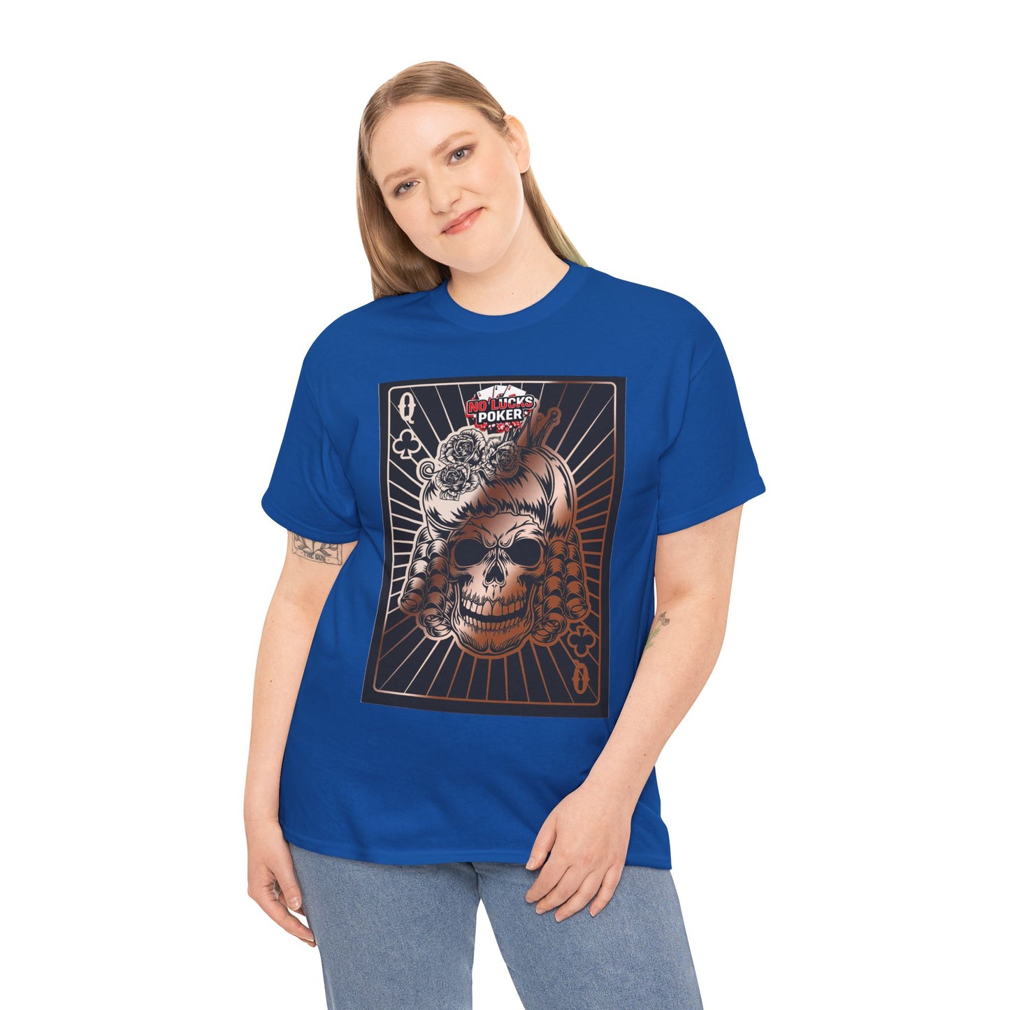 No Lucks Given Angry Queen of Clubs Copper Poker T-Shirt Must have Good Luck All-in