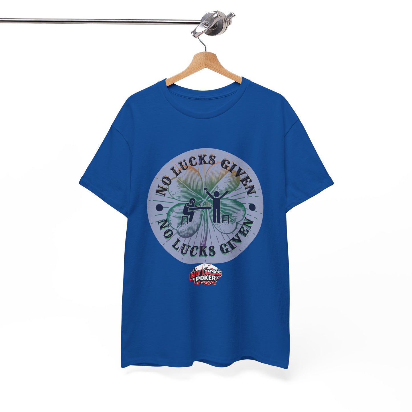 No Lucks Given – Large Clover Poker T-Shirt | Skill Over Luck
