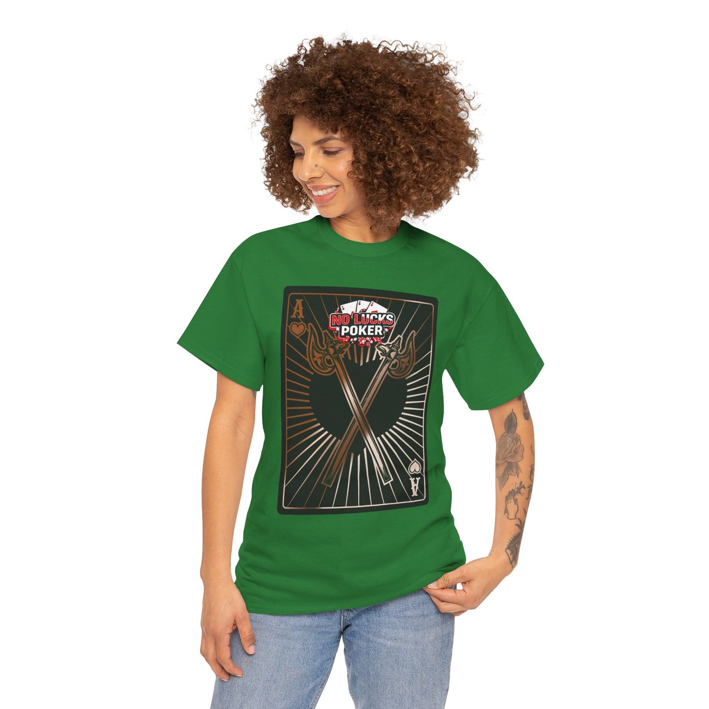 No Lucks Given: Ace of Hearts & Axes – Poker T-Shirt