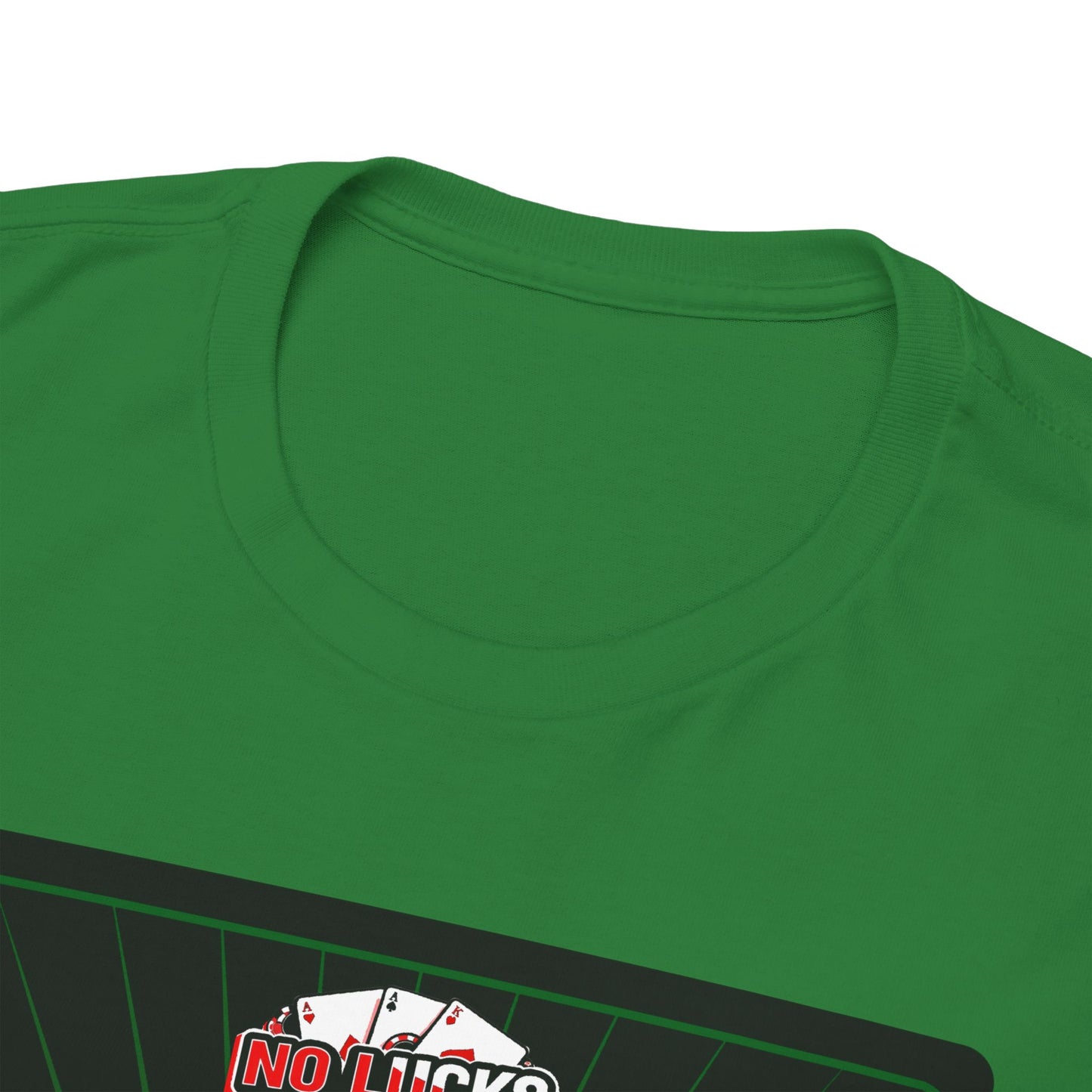 No Lucks Given – Jack Skull Crown Poker Tee (Green & Red Edition)