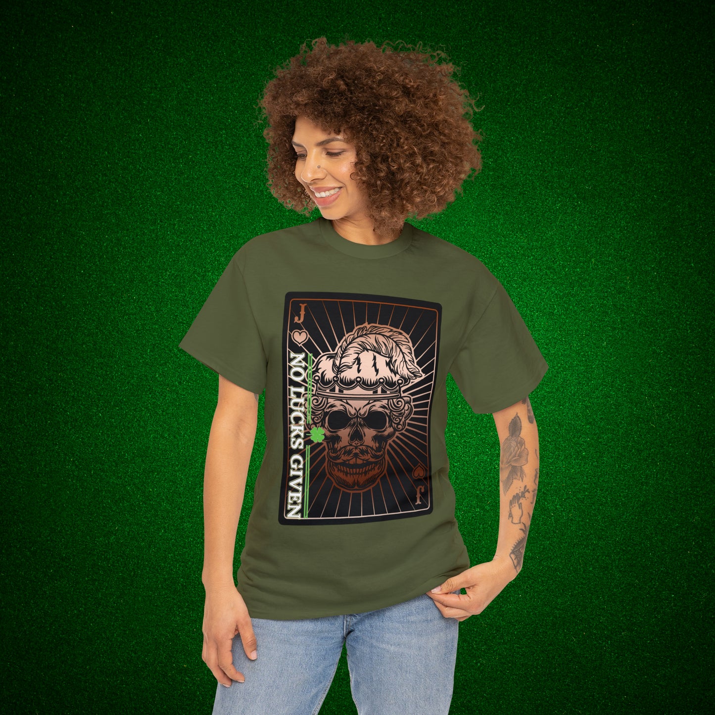 No Lucks Given Angry Jack of Hearts Copper Poker T-Shirt Must have Good Luck All-in