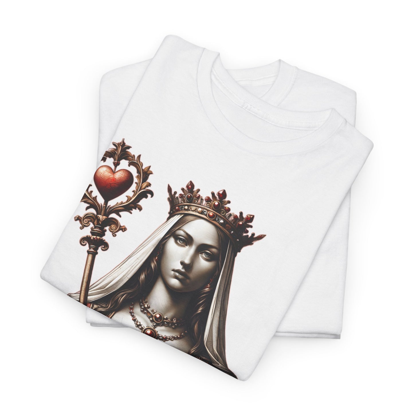 Queen of Hearts Poker T-Shirt | Unisex Heavy Cotton Tee