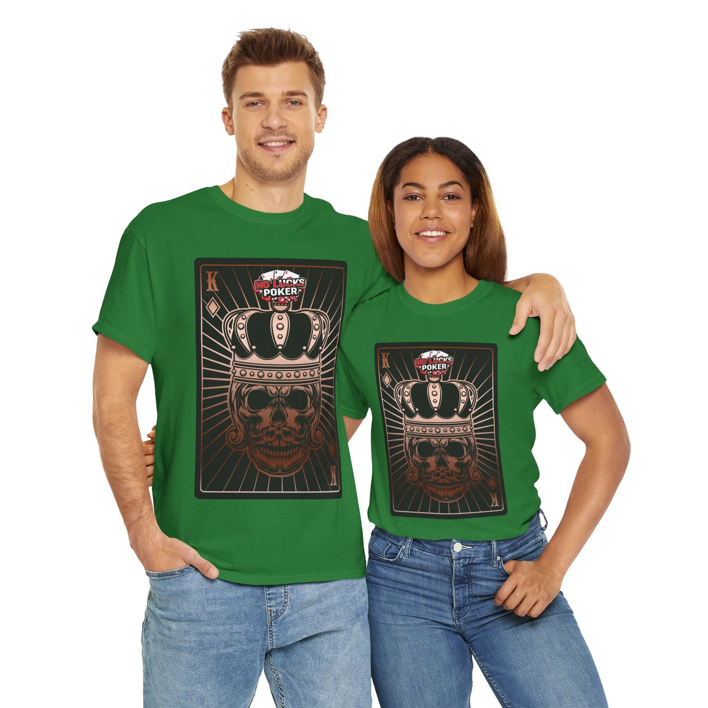 No Lucks Given Royal Skull King of Diamonds Copper Poker T-Shirt Must have Good Luck All-in