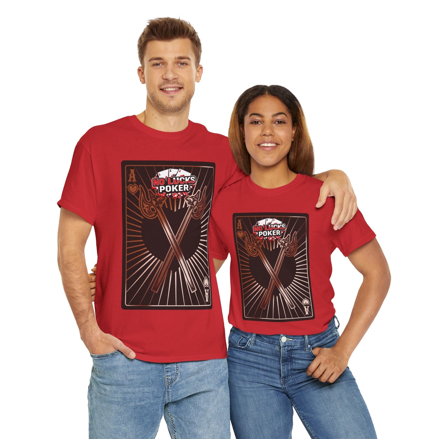 No Lucks Given: Ace of Hearts & Axes – Poker T-Shirt