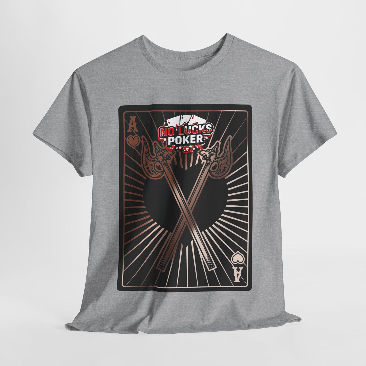 No Lucks Given: Ace of Hearts & Axes – Poker T-Shirt