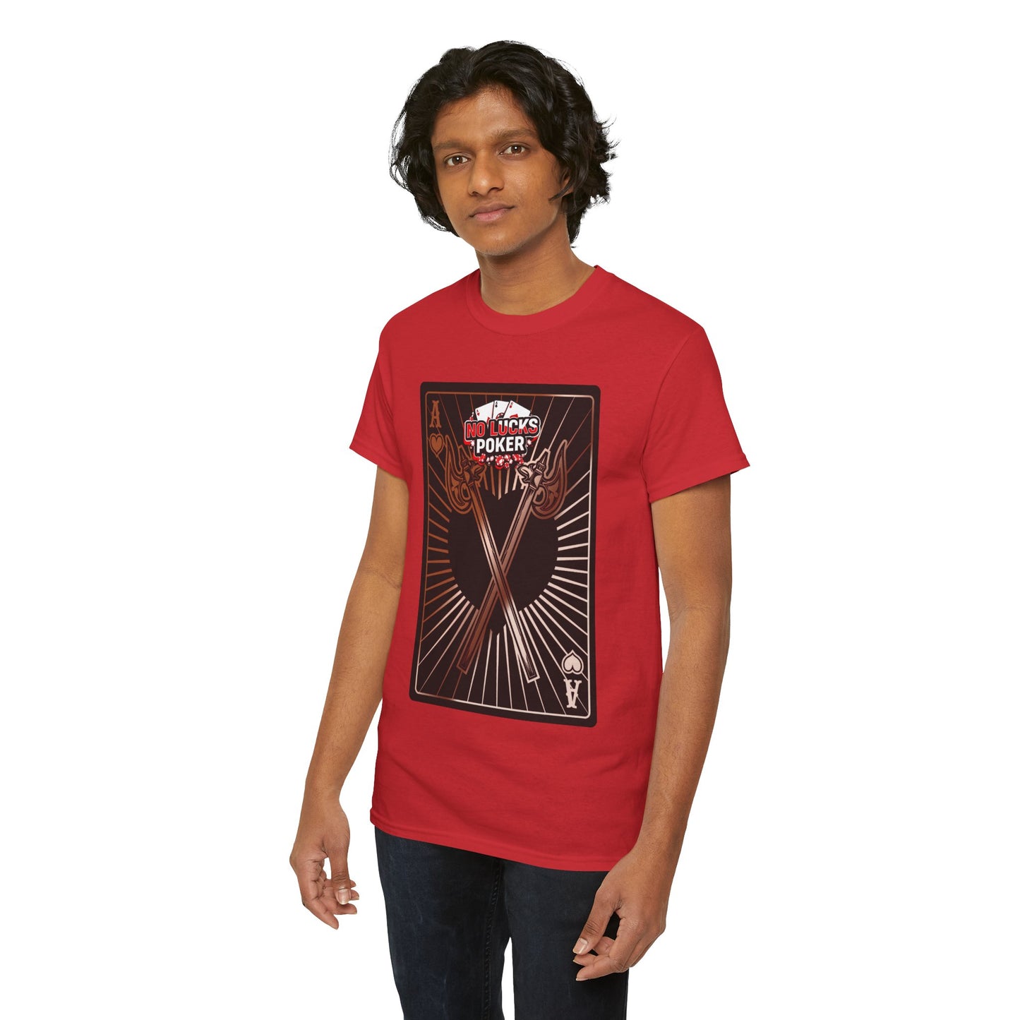 No Lucks Given: Ace of Hearts & Axes – Poker T-Shirt