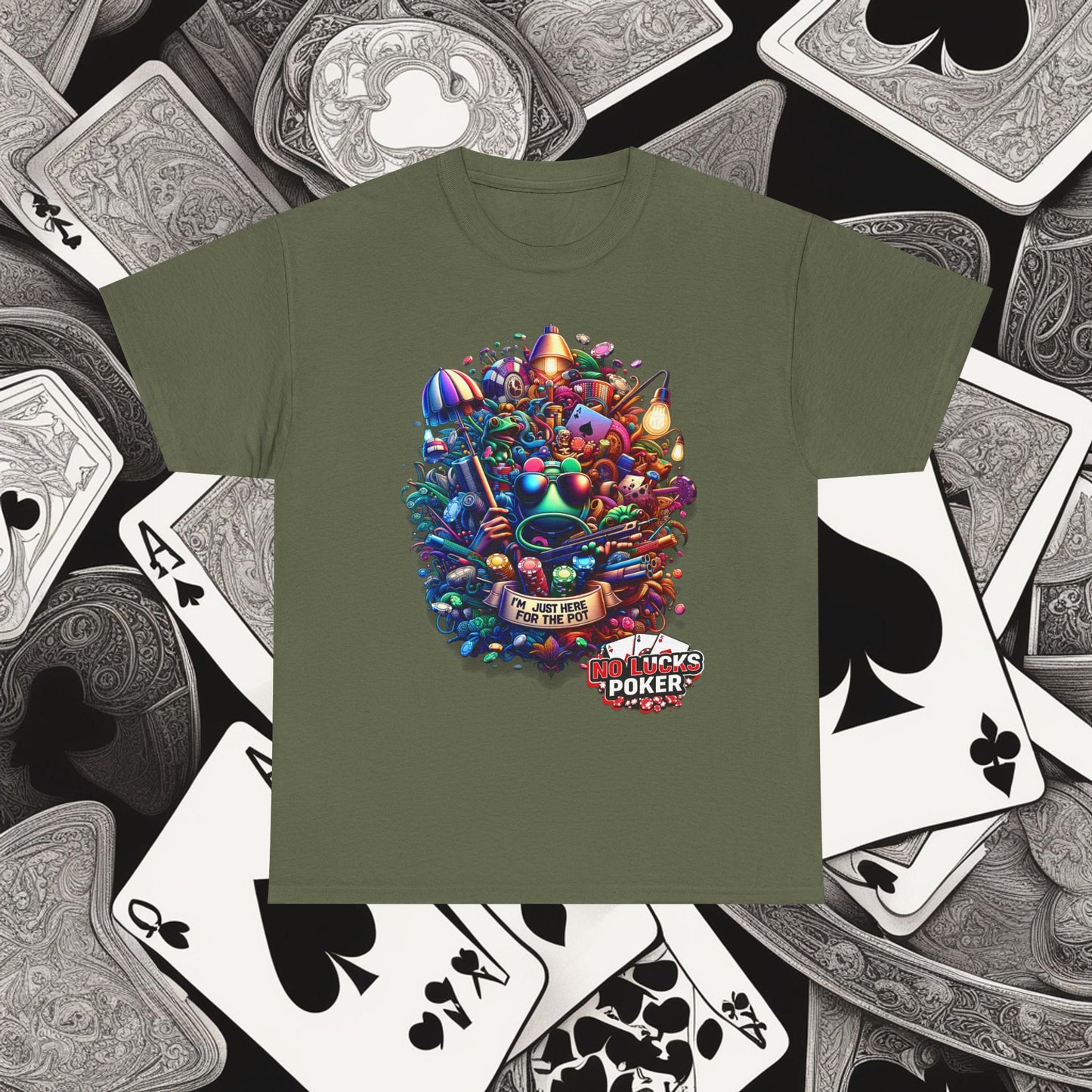 I'm Just here for the Pot unisex heavy cotton tee Poker Apparel