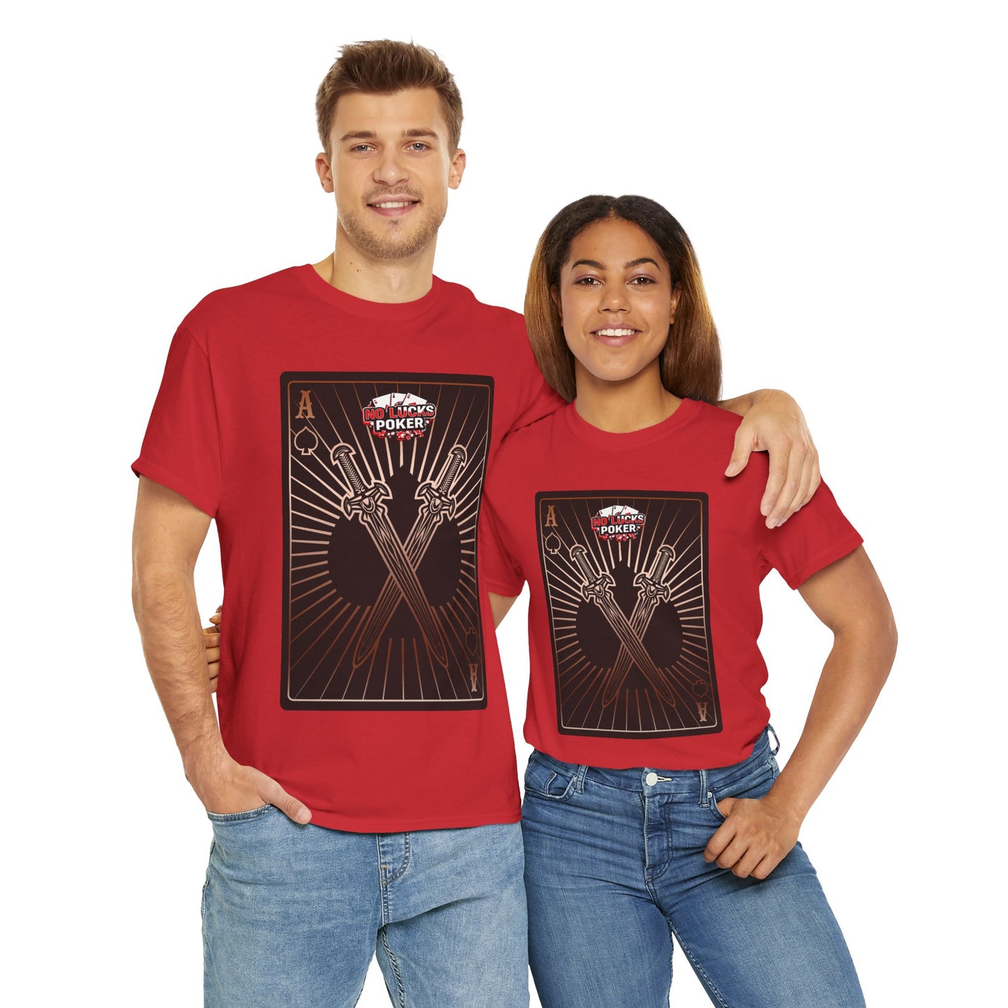 No Lucks Given – Ace of Spades & Crossed Swords Poker T-Shirt (Copper Edition)