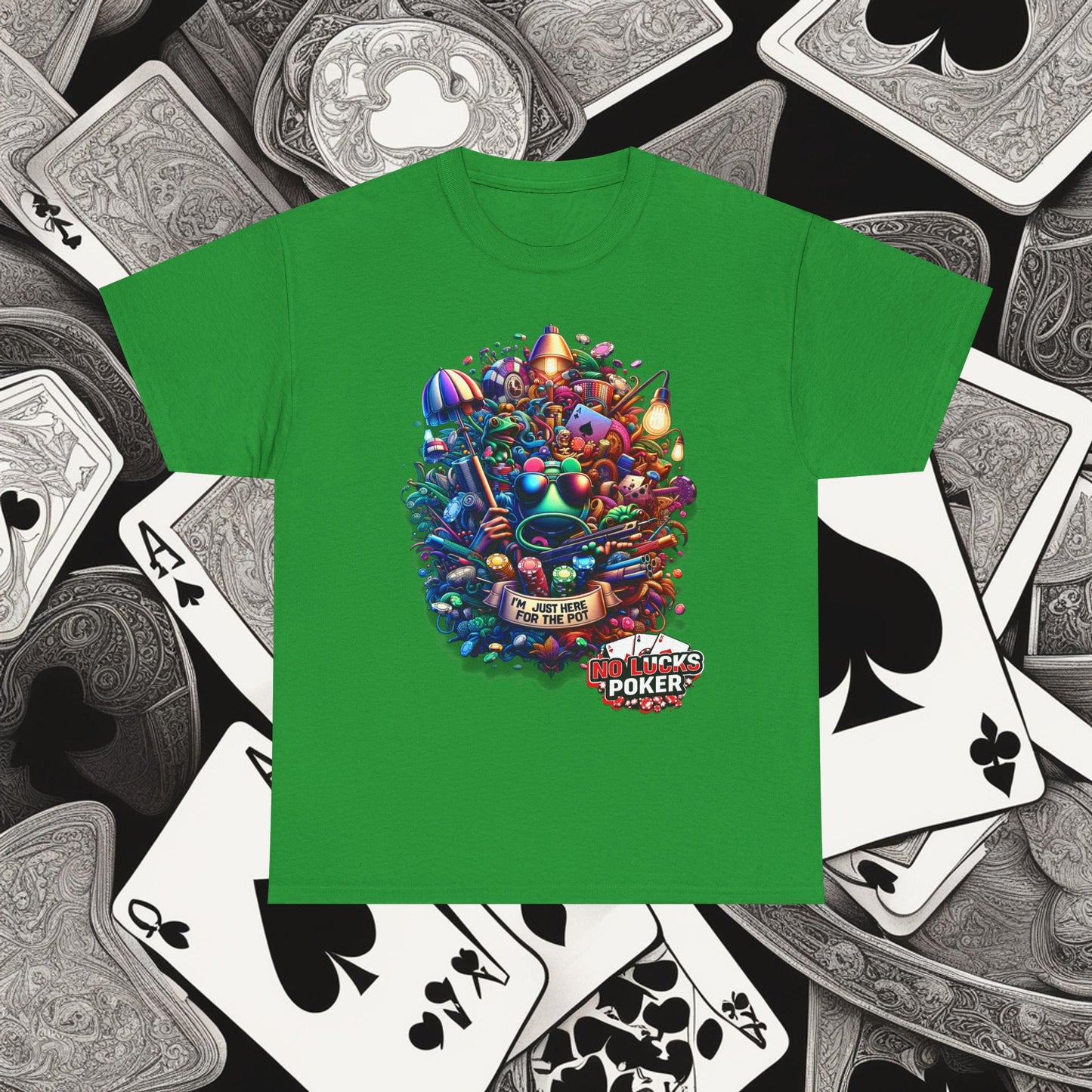 I'm Just here for the Pot unisex heavy cotton tee Poker Apparel