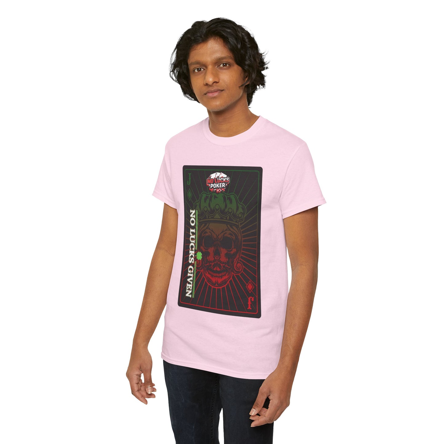 No Lucks Given – Jack Skull Crown Poker Tee (Green & Red Edition)