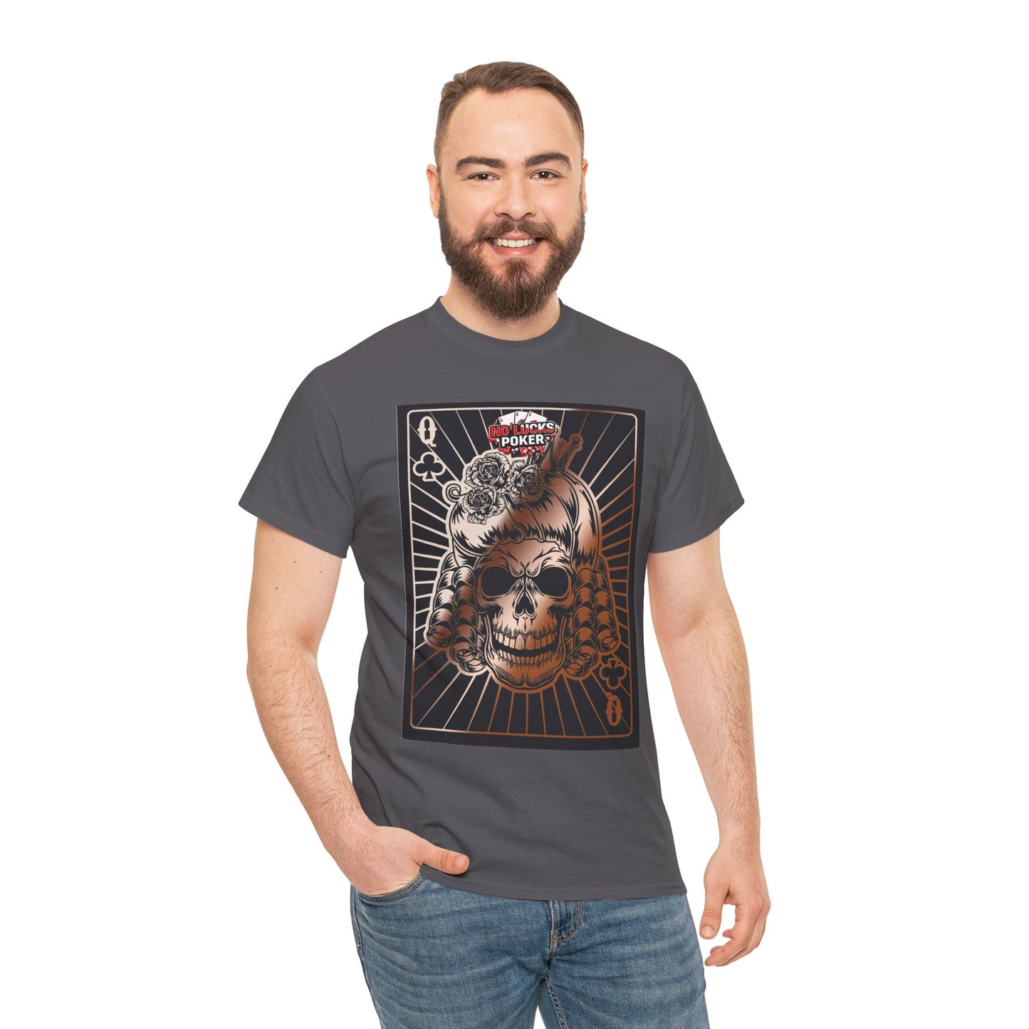 No Lucks Given Angry Queen of Clubs Copper Poker T-Shirt Must have Good Luck All-in