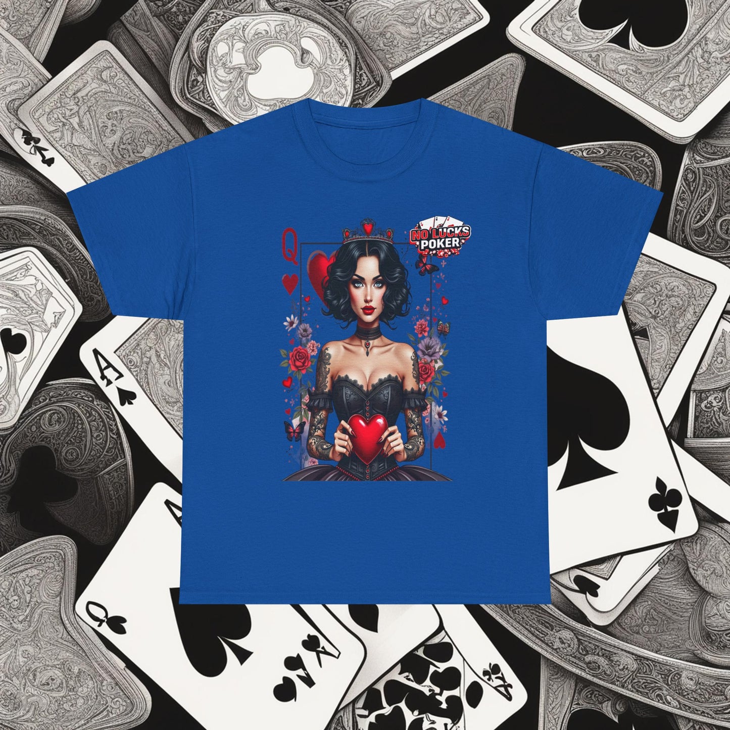 Gothic Queen of Hearts Poker T-Shirt | Dark Poker Apparel – Unisex Fit